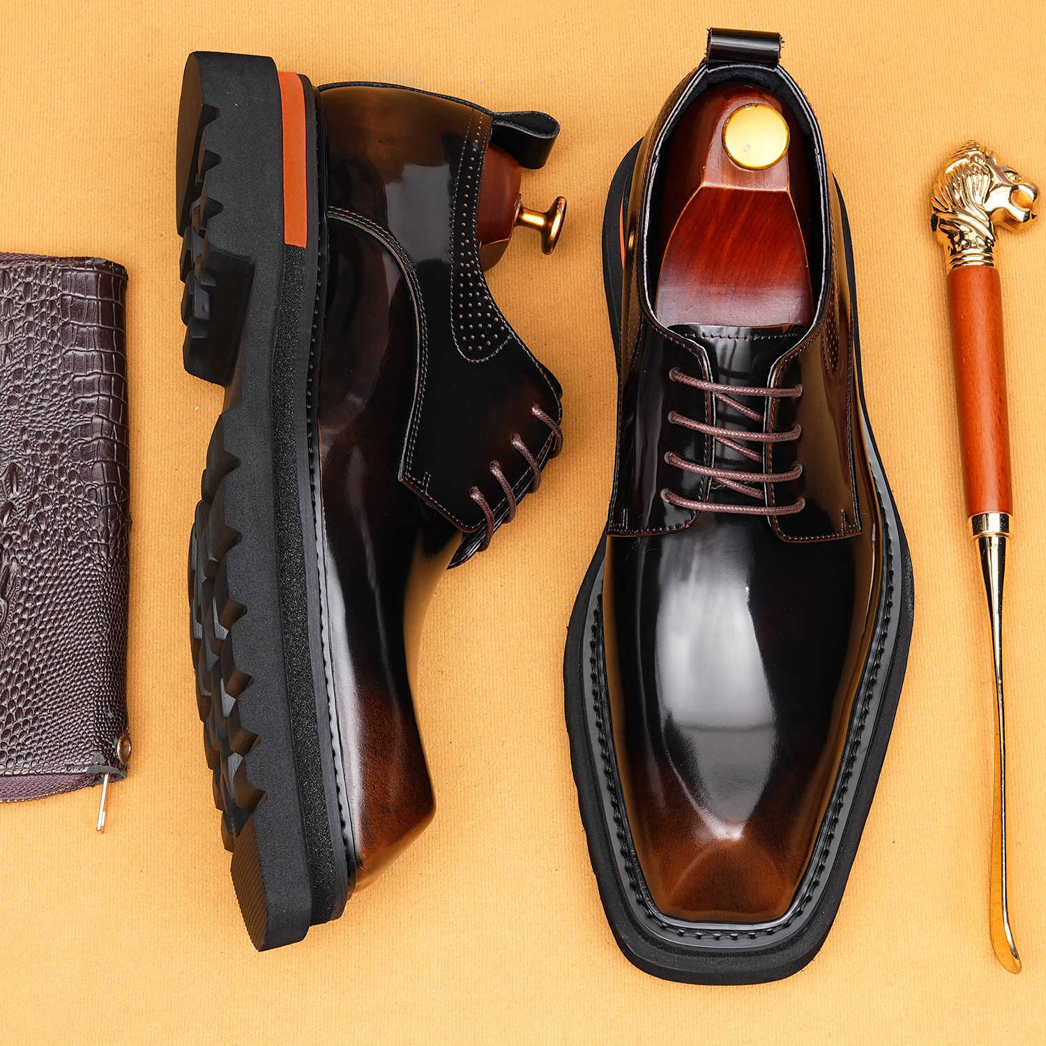 Genuine Cowhide Wedding Dress Shoes for Grooms 25887