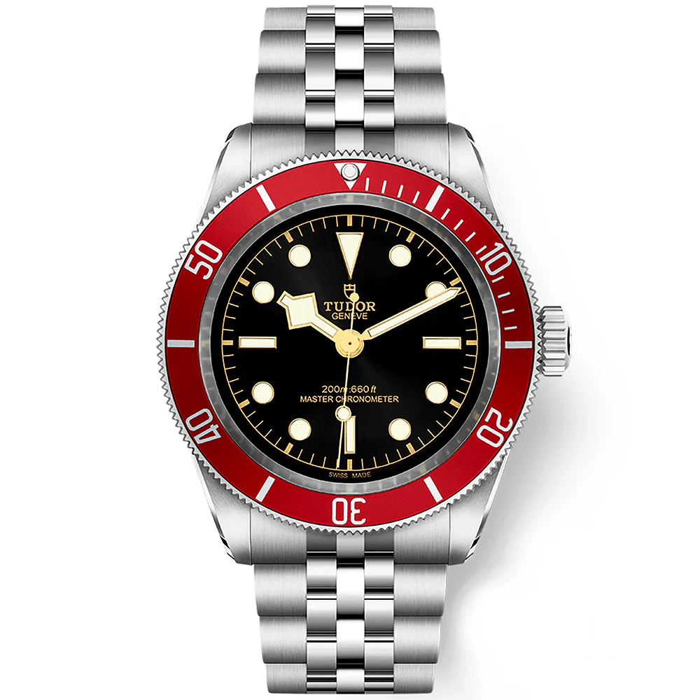 [2026 Mirror Grade]TUDOR Black Bay 41mm Black Dial & Red Bezel Five-Link Bracelet Watch M7941A1A0RU-0003