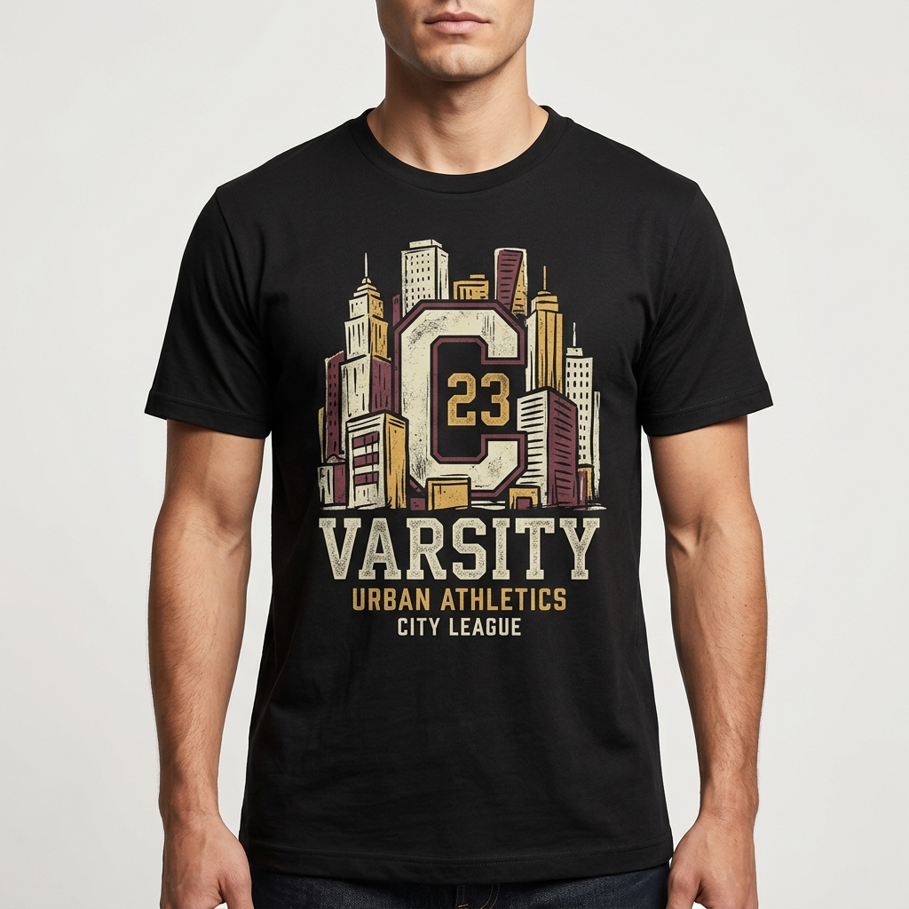 City Varsity Tee, Vintage Athletic Graphic T-Shirt, Unisex Streetwear Shirt CityTee2