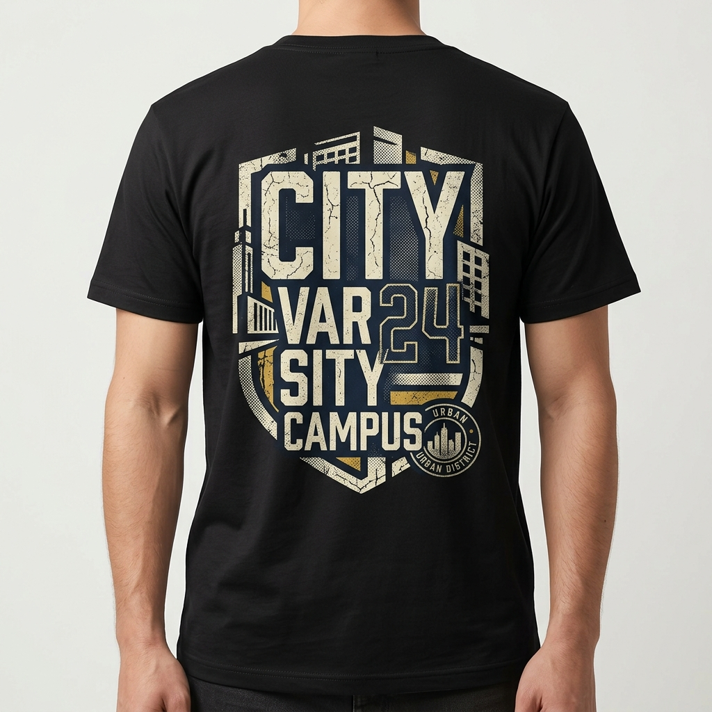 City Varsity Tee, Vintage Athletic Graphic T-Shirt, Unisex Streetwear Shirt CityTee7