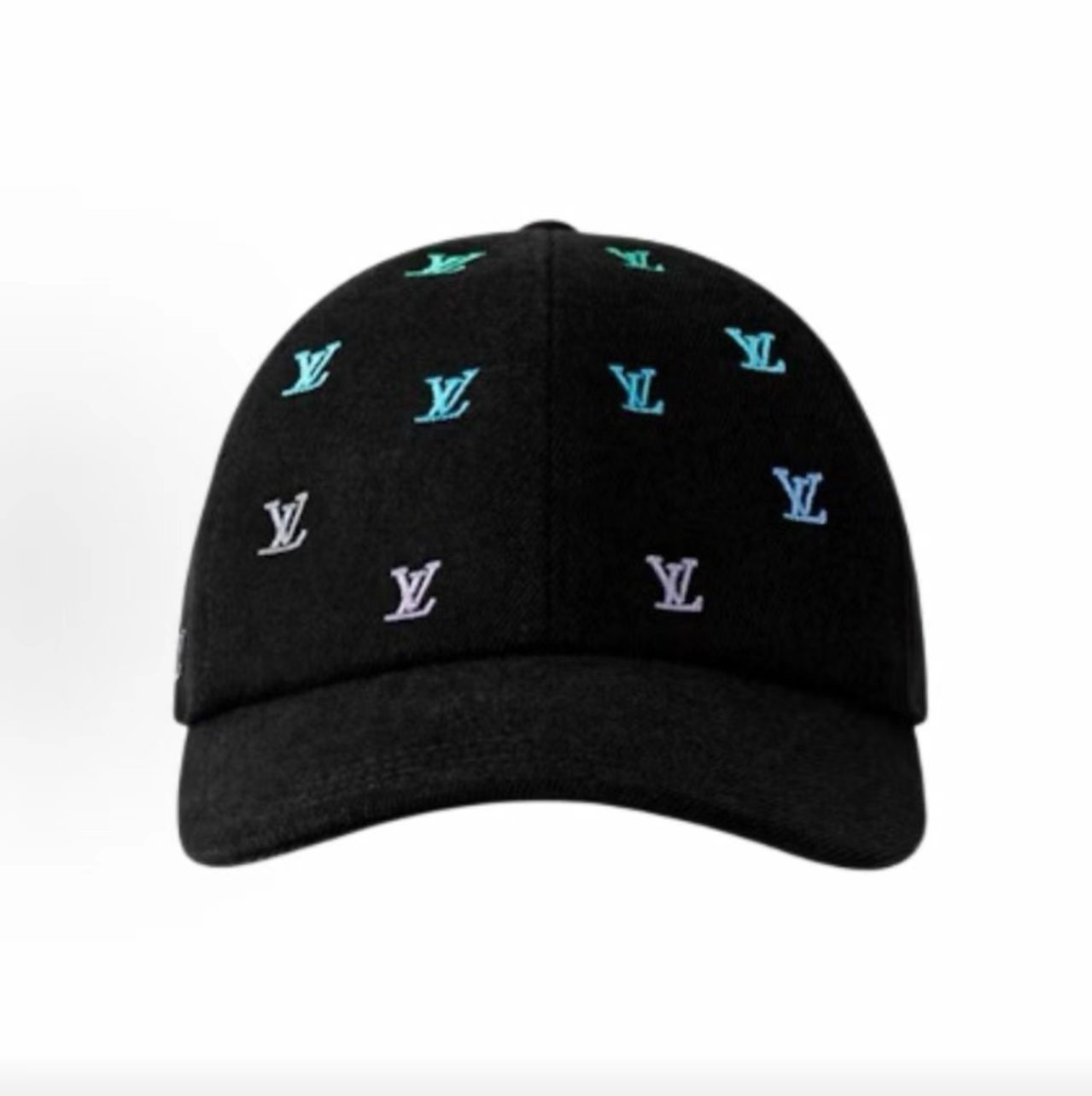 Louis Vuitton Gradient Multicolor All Over LV Embroidery Black Baseball Cap