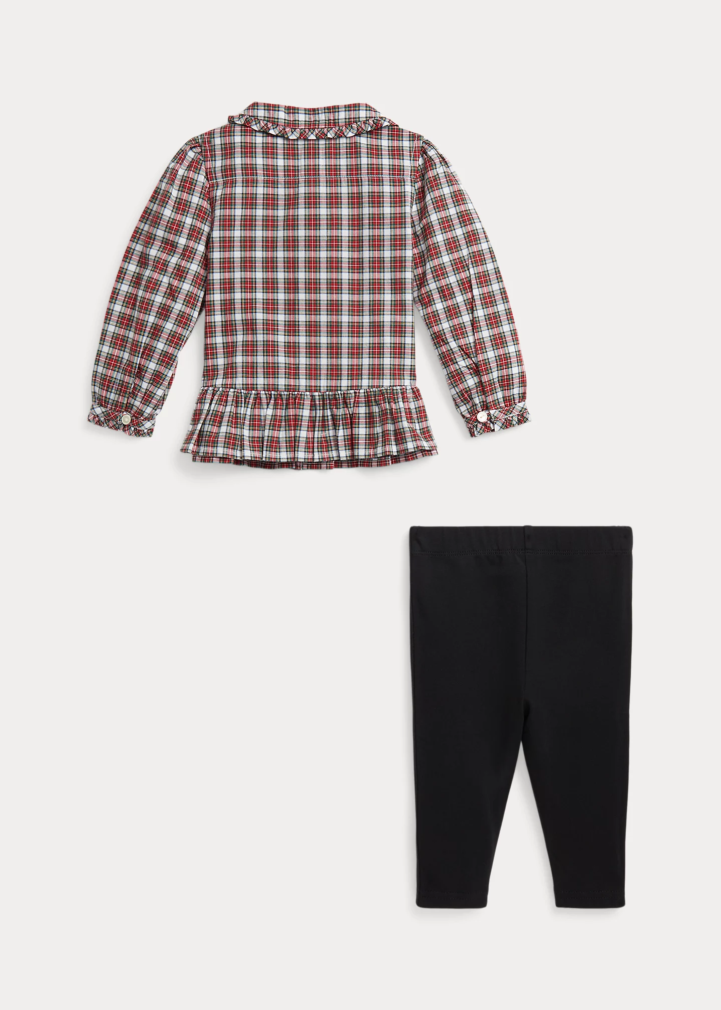Plaid Poplin Shirt & Jersey Legging Set