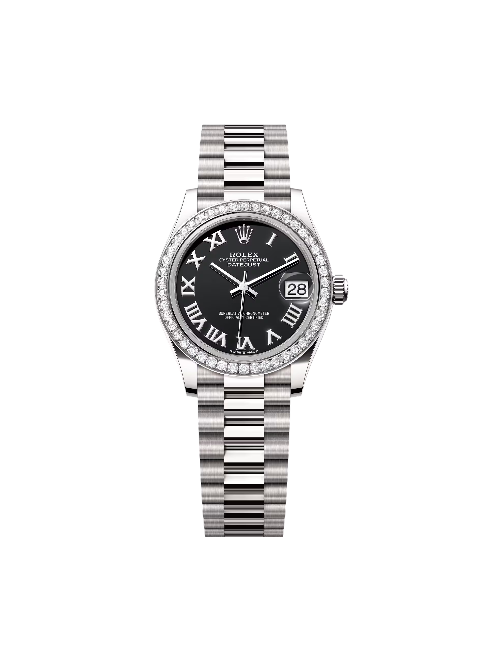 [2026 Mirror Grade]RLX Datejust m278289RBR-0011 Bright Black Dial White Gold President Watch