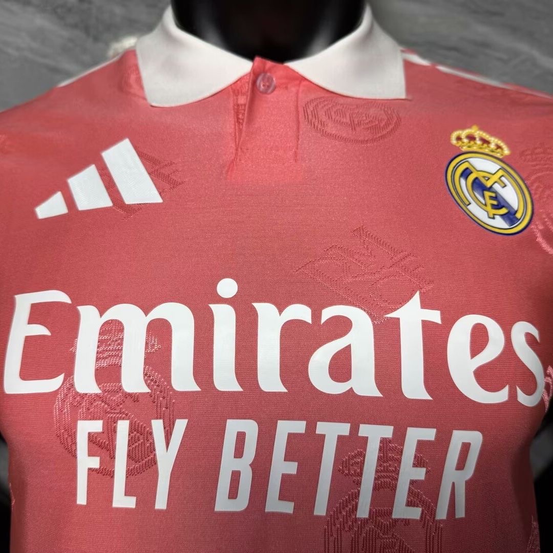 Real Madrid Authentic Football Jersey Pink Polo Special Edition Shirt 2025/26