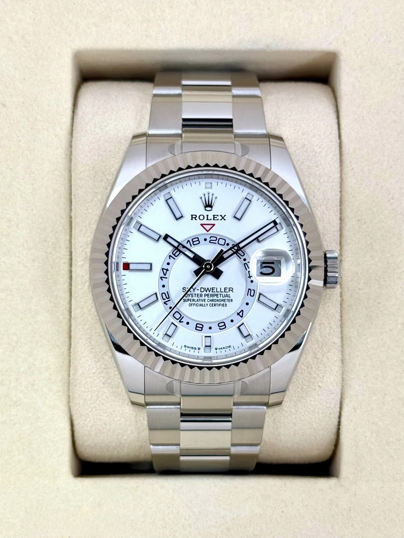 [2026 Mirror Grade]RLX  Sky-Dweller 42mm Stainless Steel White Dial Oyster - 336934