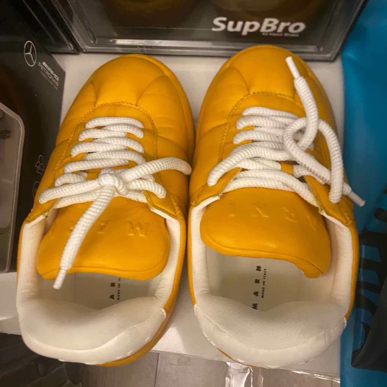 Yellow Leather BigFoot 2.0 Sneakers with White Heel Tab