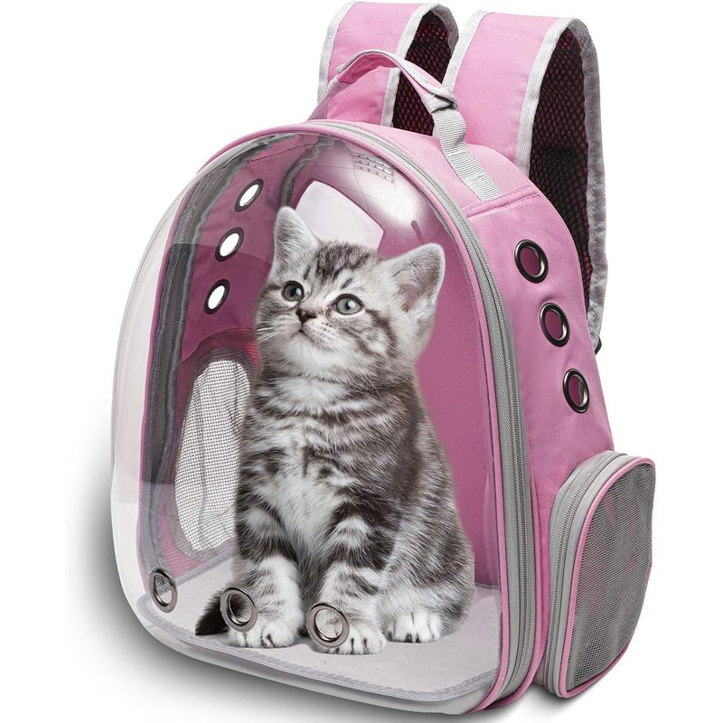Large Cat Backpack Carrier for Travel and Hiking Transparent