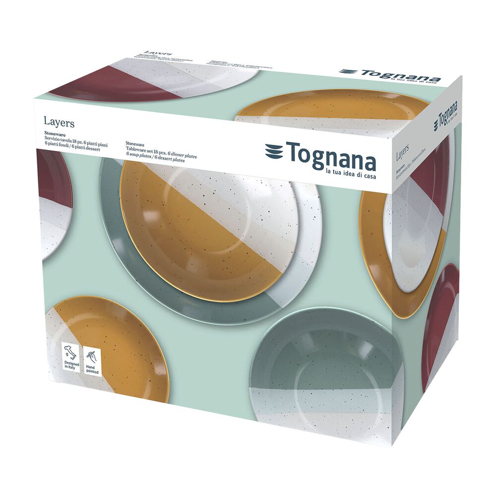 TOGNANA Zestaw obiadowy na 6 osób Tognana Layers, 18 elementów, wielokolorowy