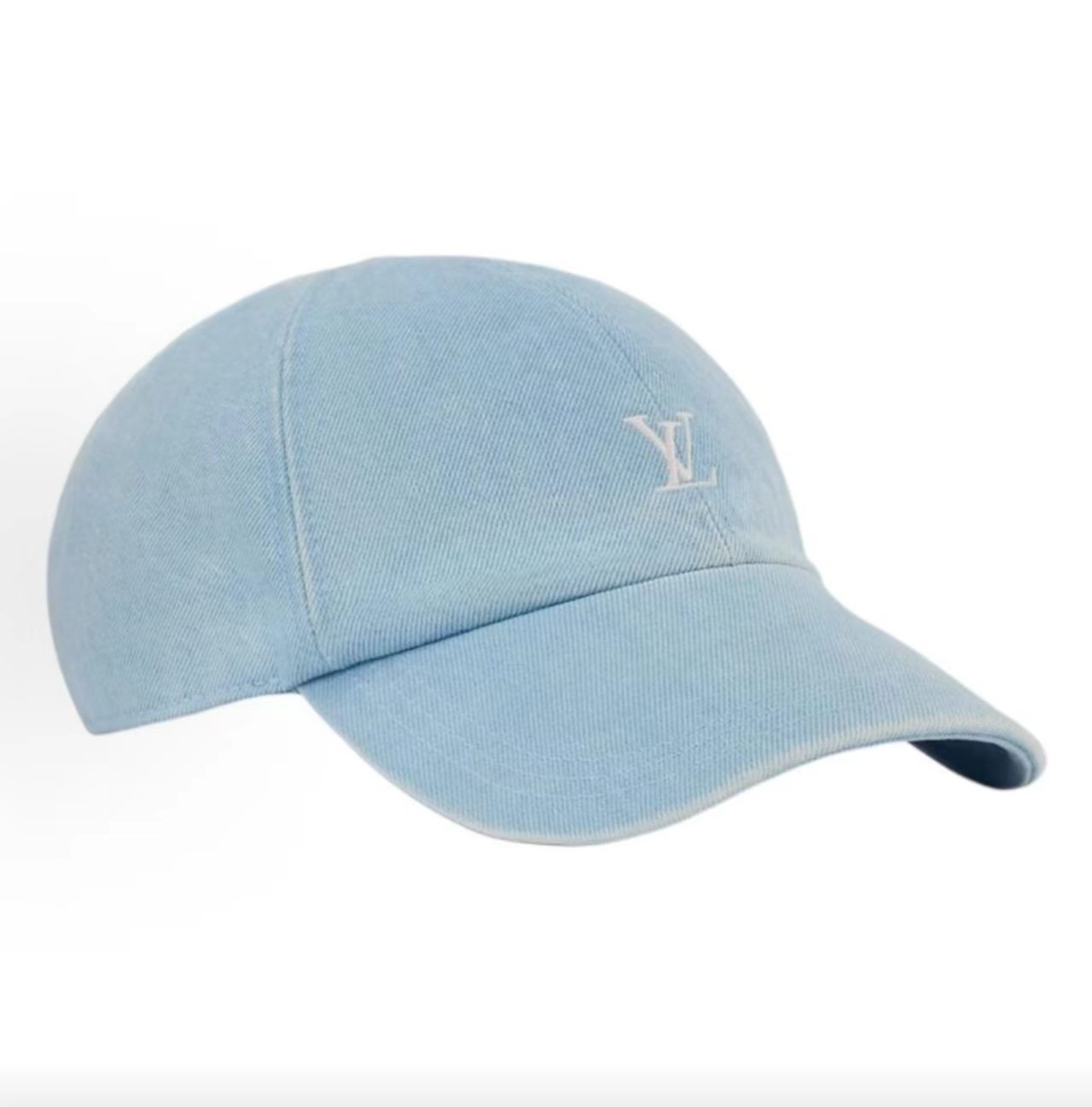 Louis Vuitton Washed Denim LV Logo Baseball Cap