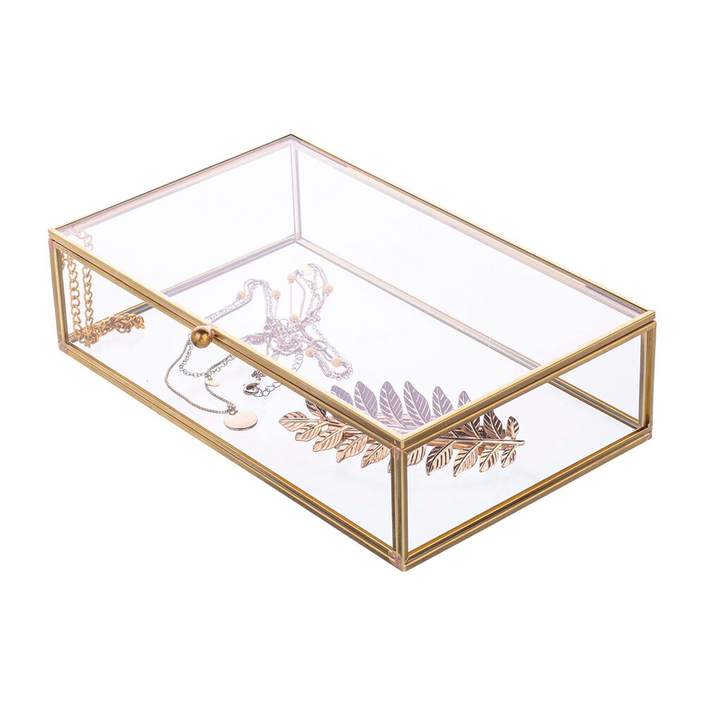 ALTOM DESIGN Szkatułka szklana Altom Design, Gold Honey, 20 x 12 cm