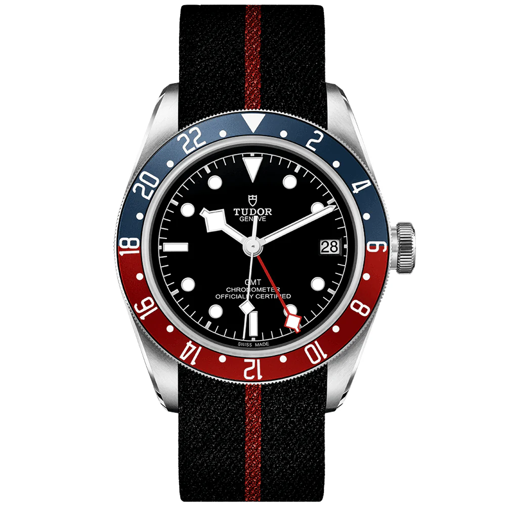 [2026 Mirror Grade]Black Bay GMT 41mm Black Dial Automatic Men's Fabric Strap Watch