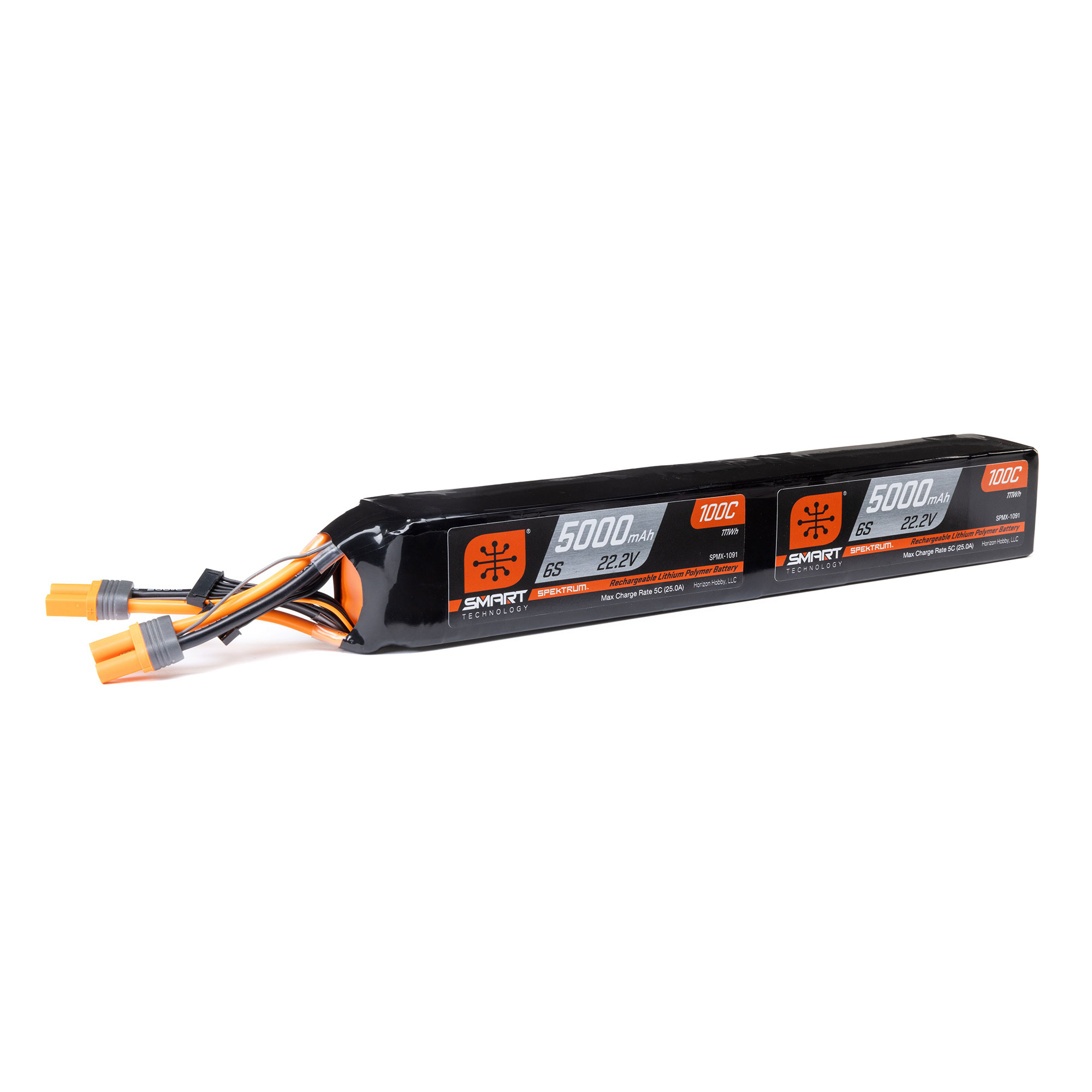 Dual 22.2V (44.4V) 5000mAh 6S x2 100C Smart LiPo Battery: IC5