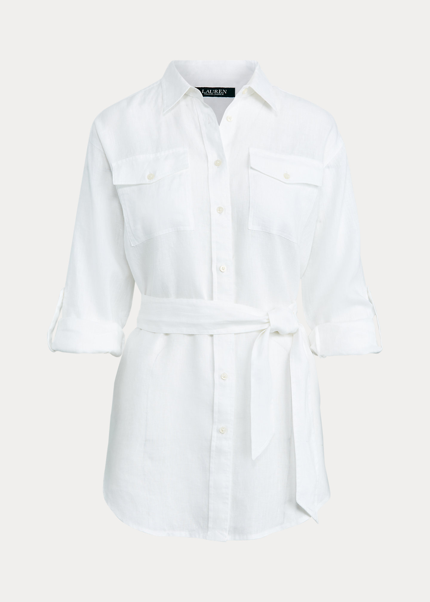 Relaxed Fit Belted Linen Shirt