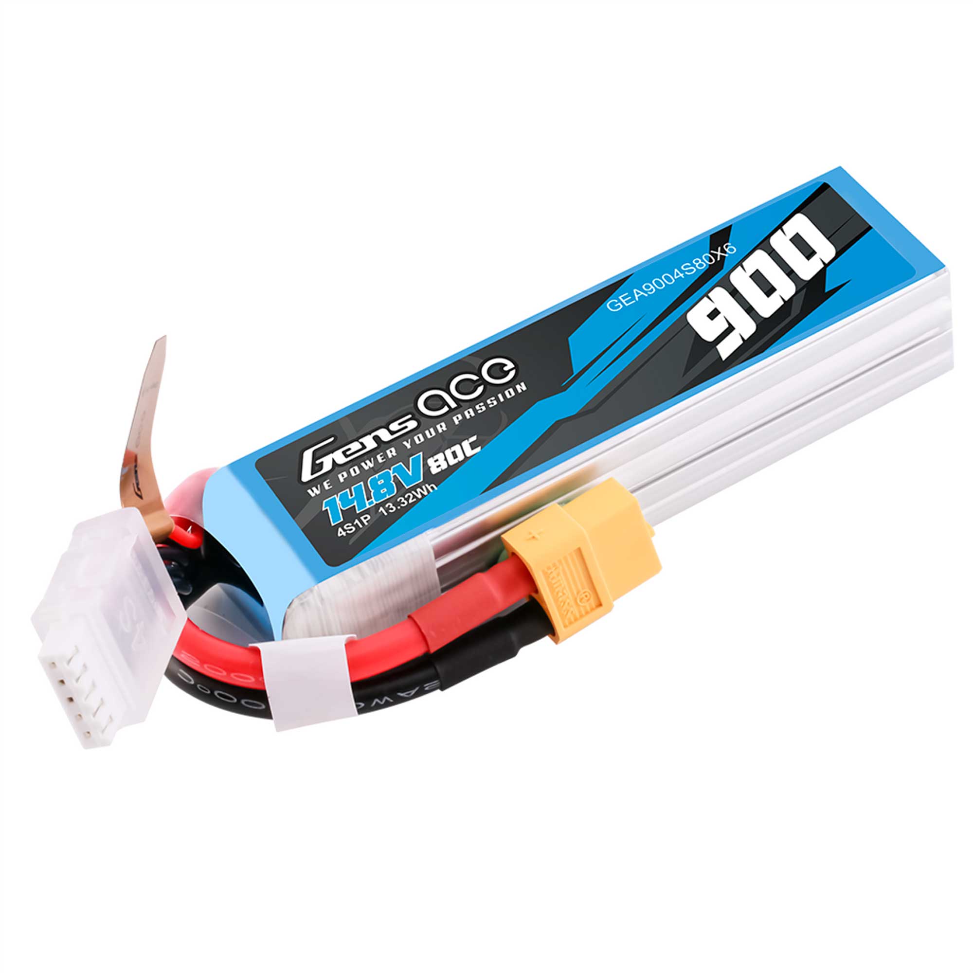 14.8V 900mAh 4S 80C G-Tech LiPo Battery: XT60