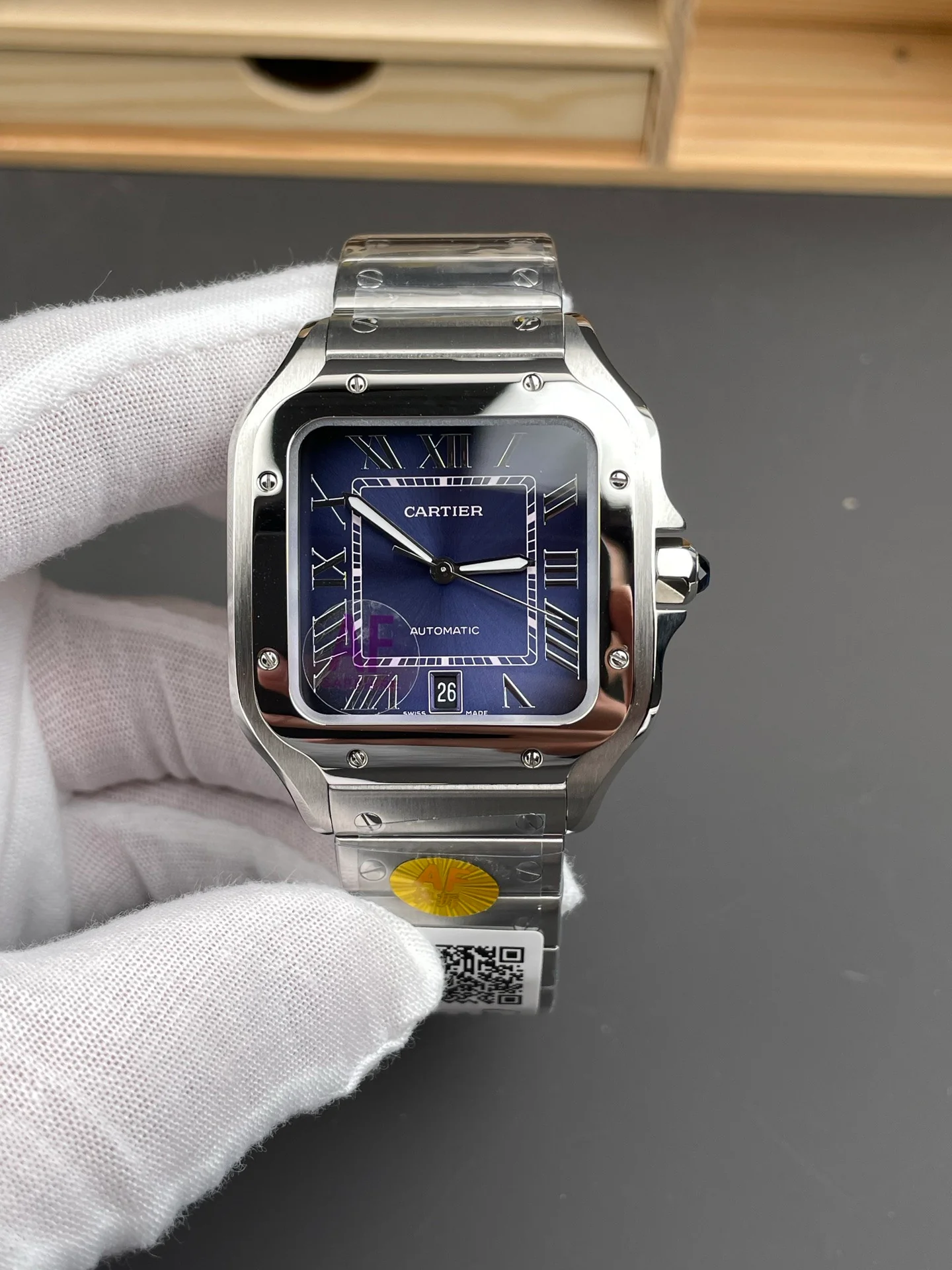 Santos de Cartier watch Blue Dial