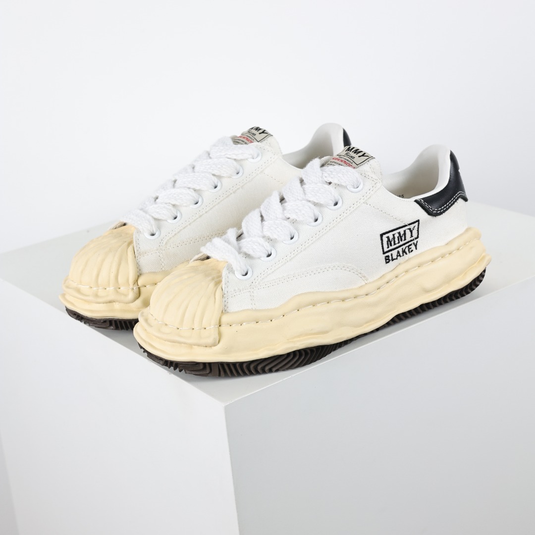 MMY/Maison MIHARA YASUHIRO Wayne Original Sole Leather Low Sneaker White Upper And Yellow Bottom