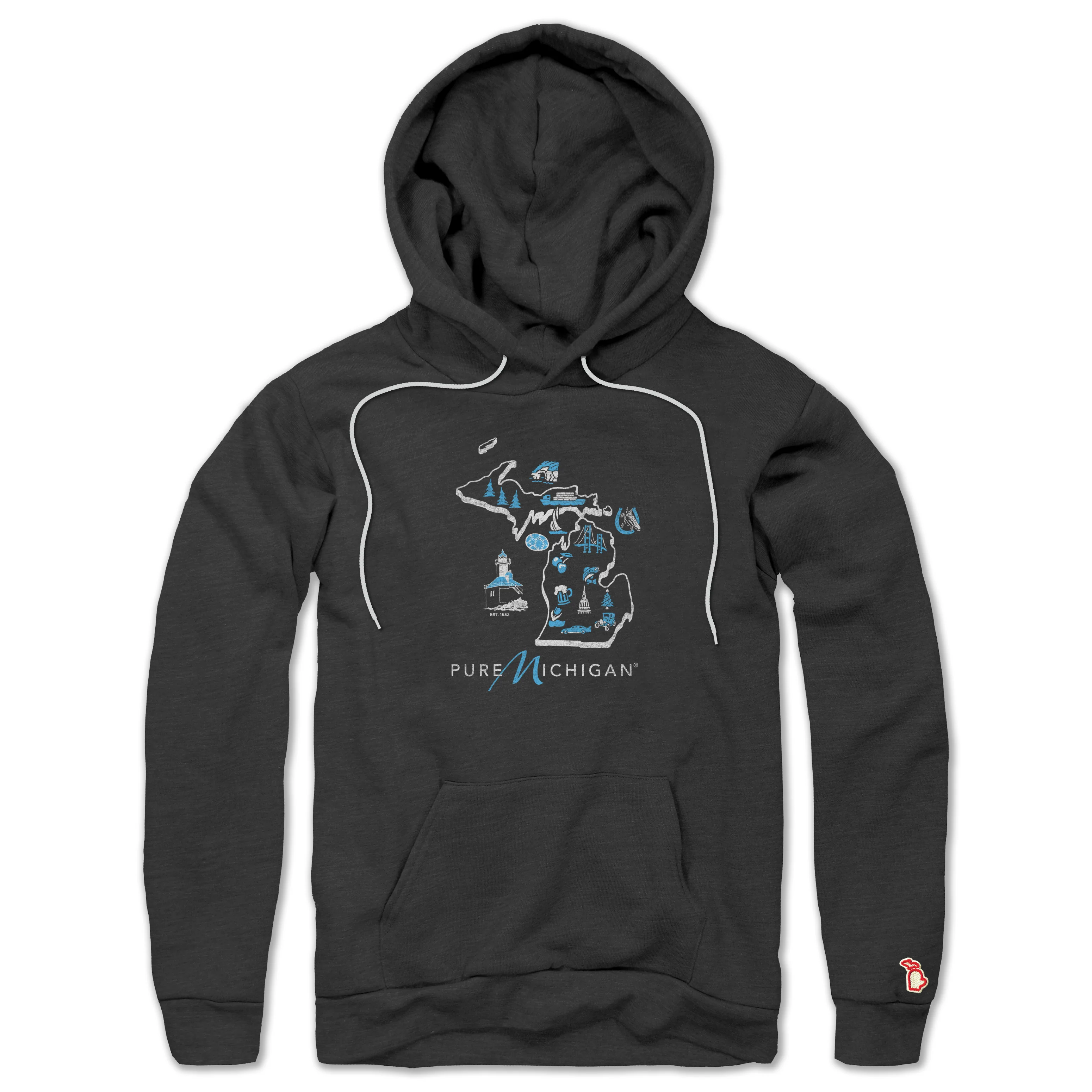 PURE MICHIGAN - MICHIGAN MAP ALL SEASON HOODIE (UNISEX)