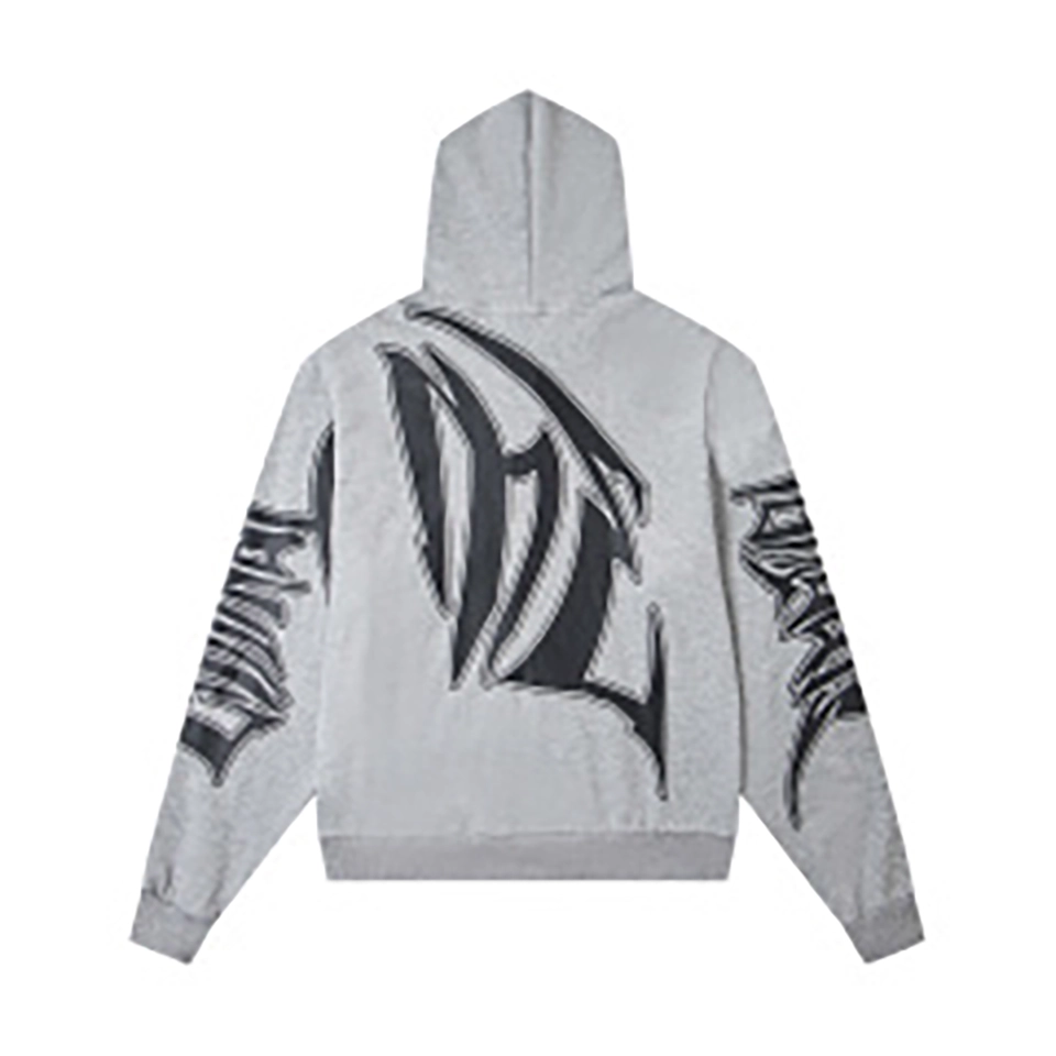 Mixed Emotion Tribal Logo Zip-Up Grey Hoodie