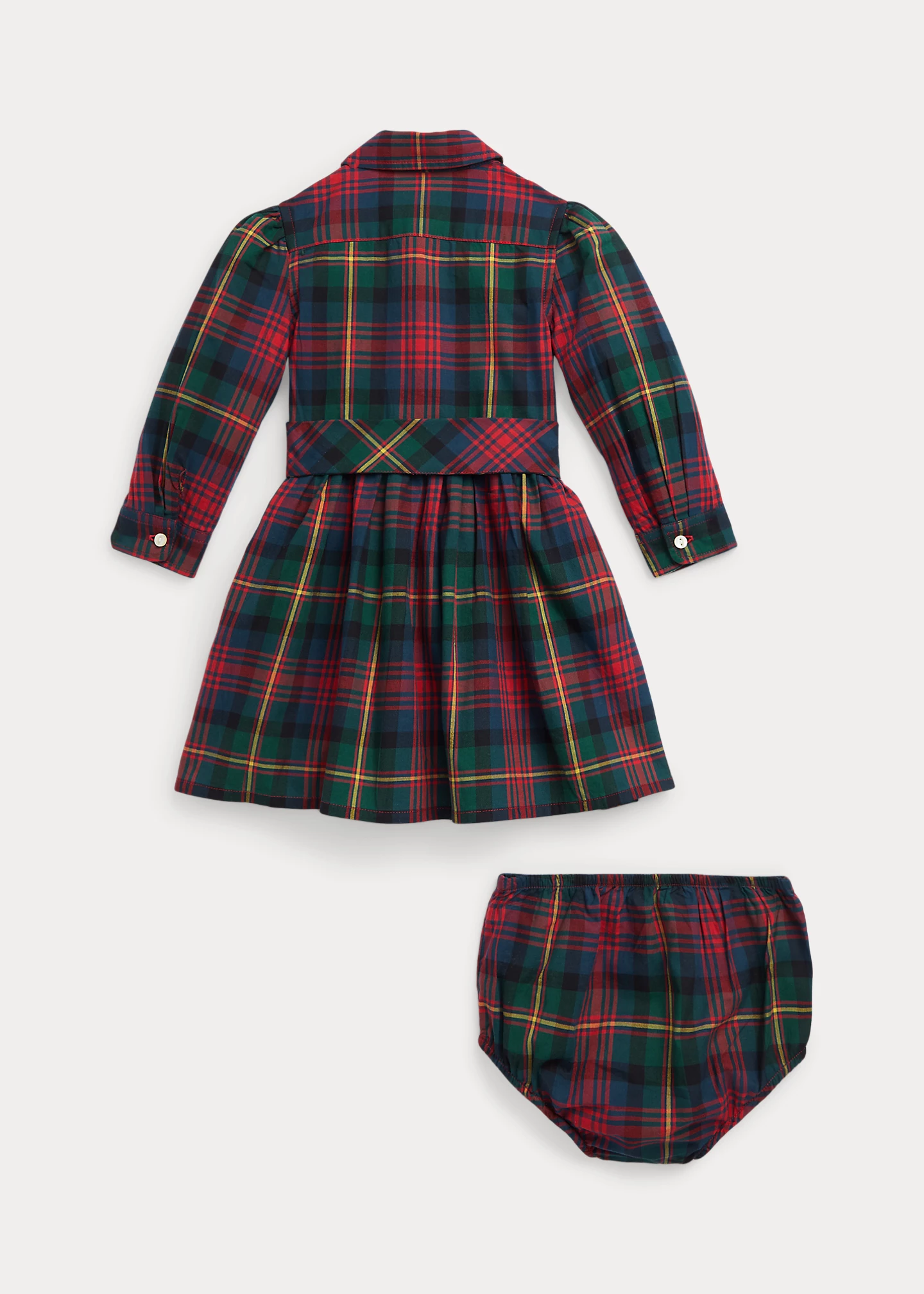 Plaid Cotton Twill Shirtdress & Bloomer