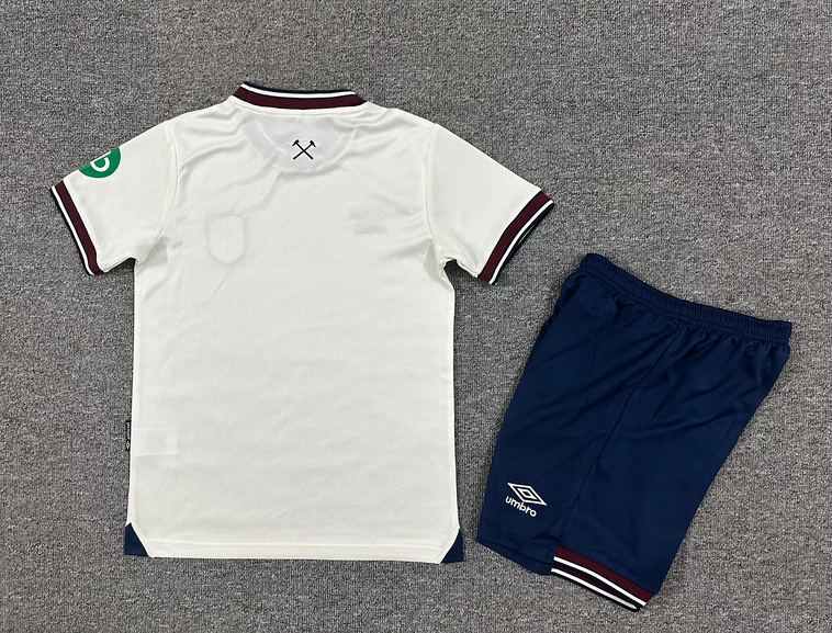 West Ham United Football Jersey Away Kids Kit Jersey+Shorts 2025-26