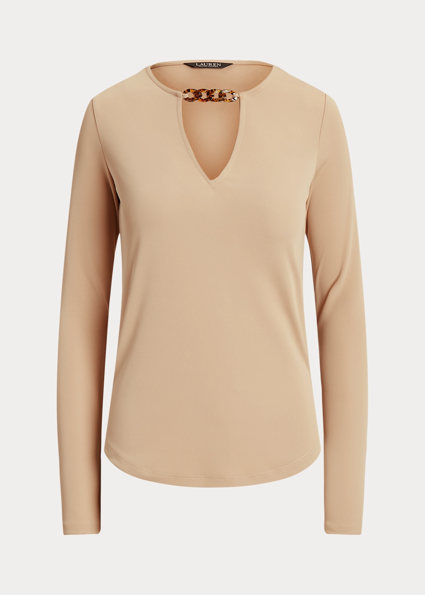 Chain-Trim Stretch Jersey Top