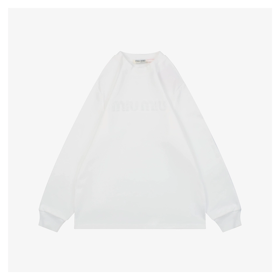 MM Tonal Beaded Logo Embroidered Sweatshirt (Black/White)