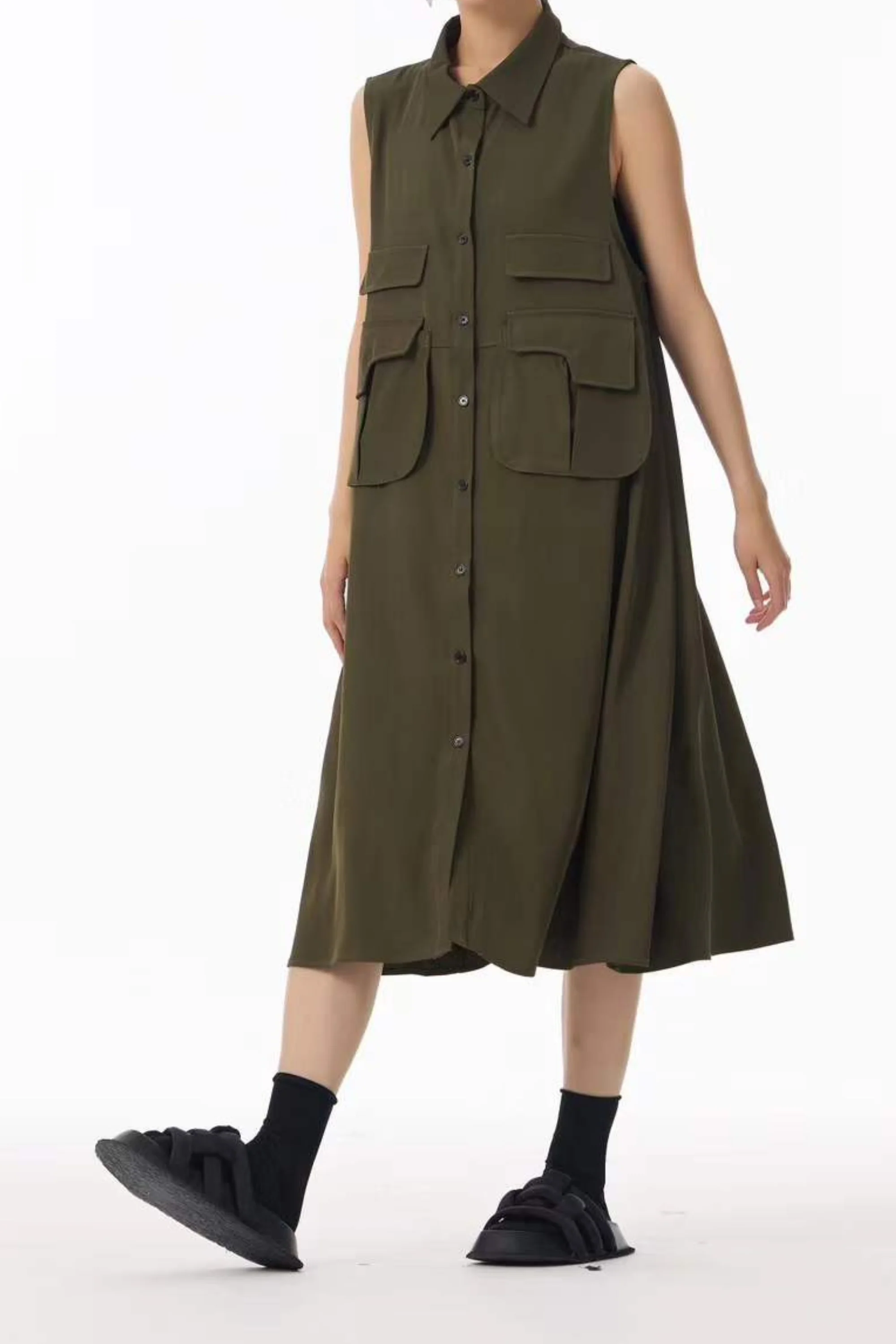 Croc Green Cargo Dress