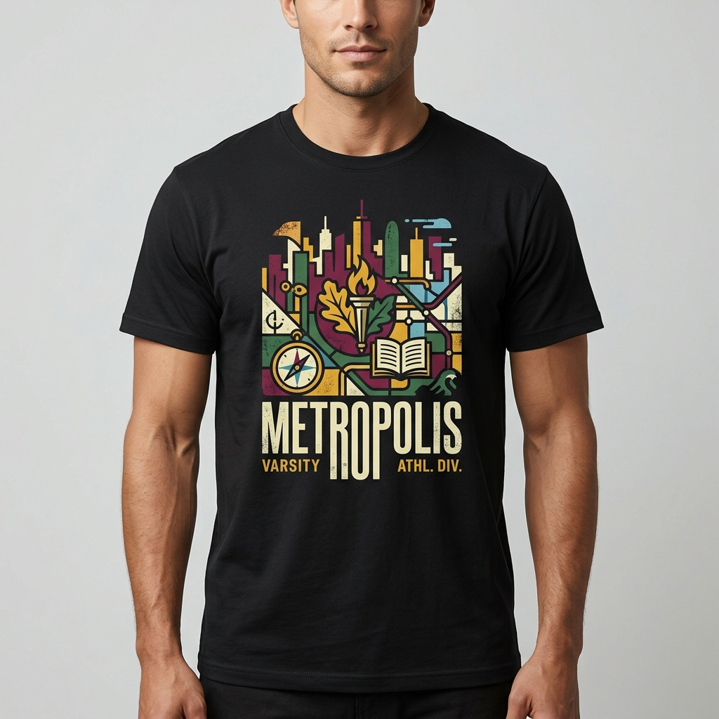 City Varsity Tee, Vintage Athletic Graphic T-Shirt, Unisex Streetwear Shirt CityTee7