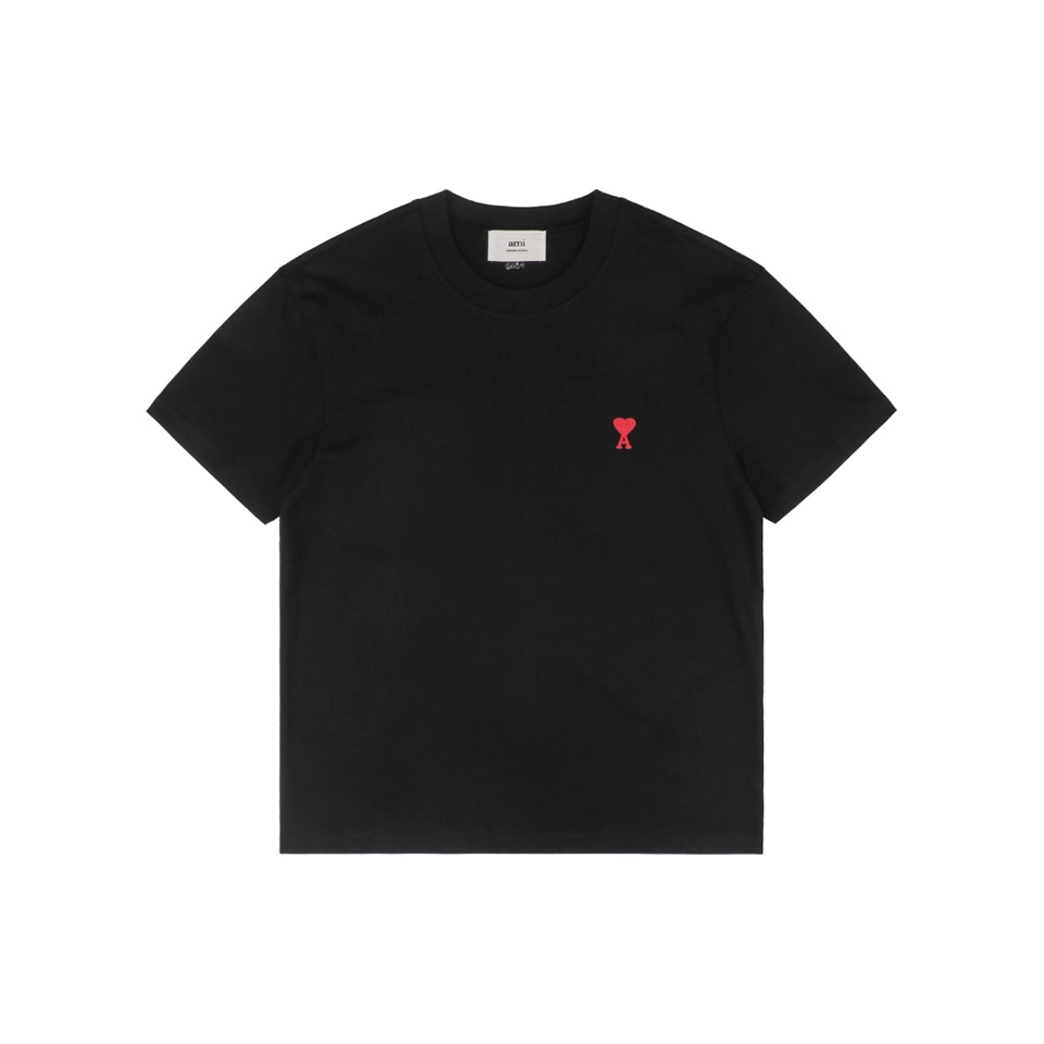 Ami Paris Ami De Cœur Embroidered T-Shirt (White/Black)