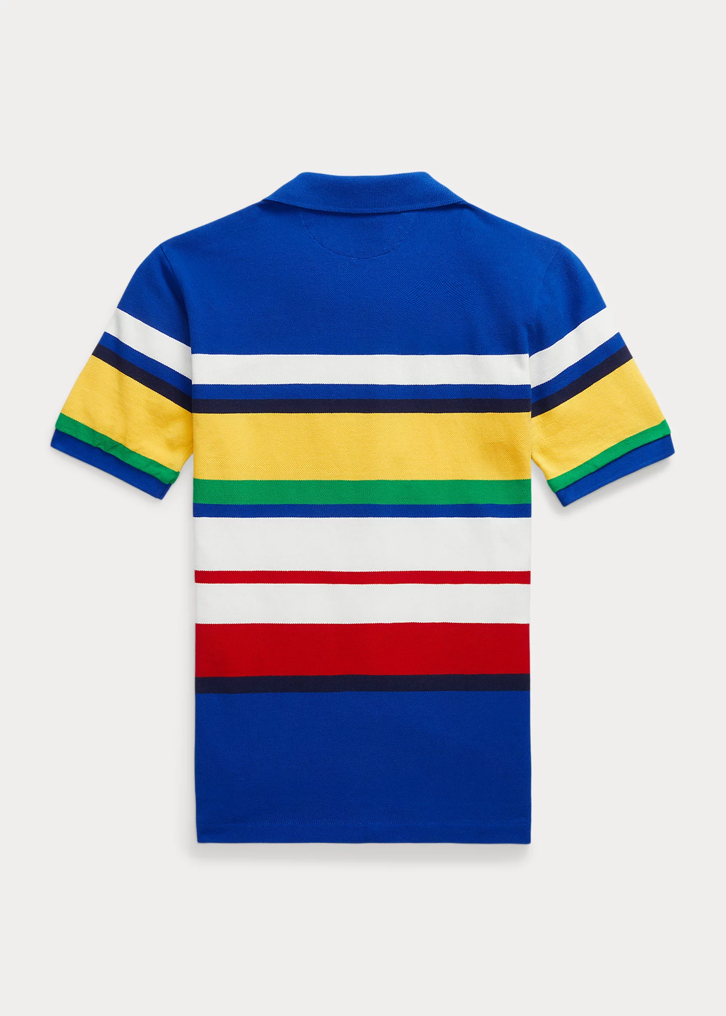 Striped Cotton Mesh Polo Shirt