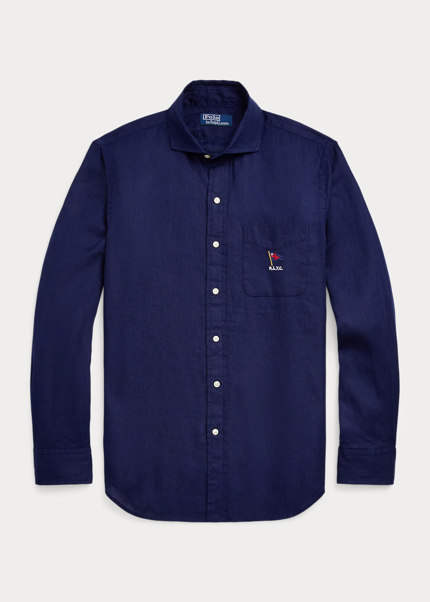 Classic Fit Embroidered Linen Shirt