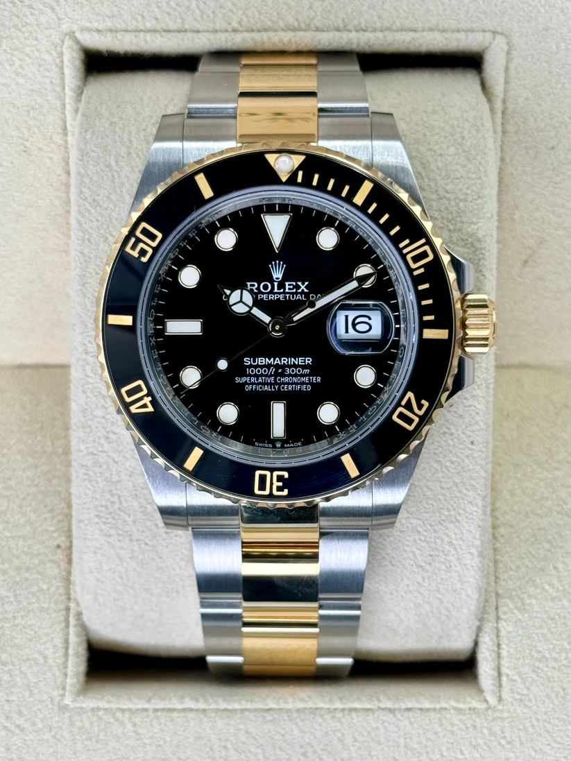 [2026 Mirror Grade]Rolex Submariner 41mm Two-Tone Yellow Gold Black Dial Black Bezel - 126613LN