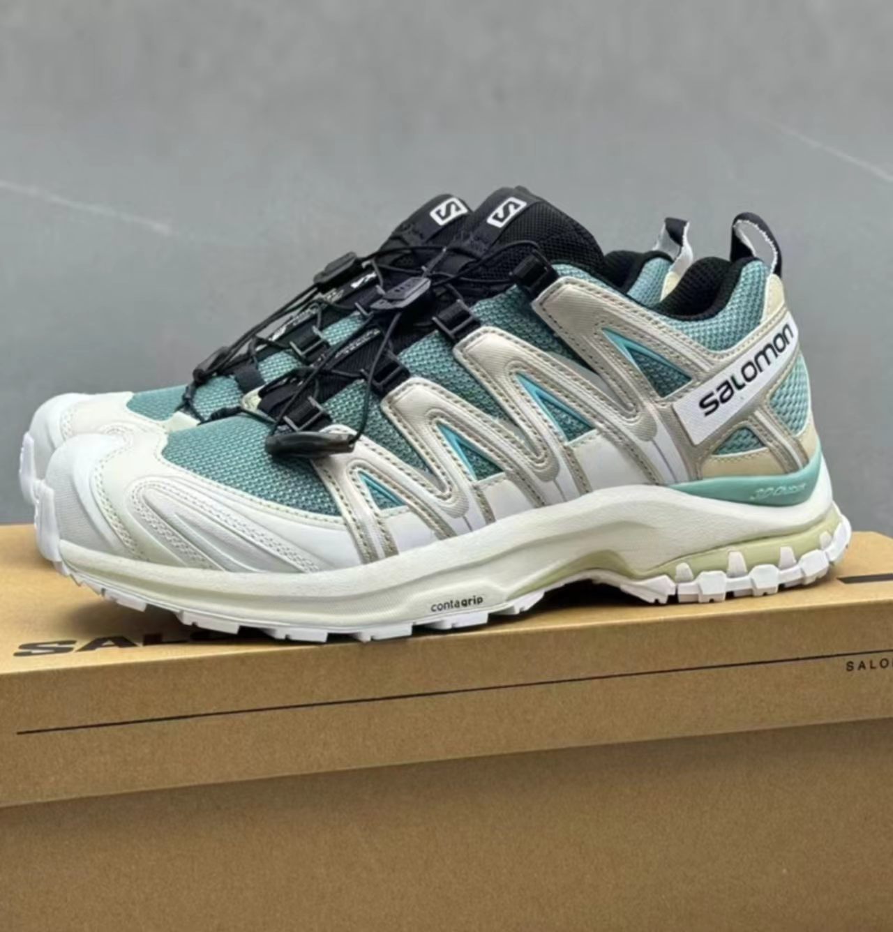 Salomon XA Pro 3D Teal White Rose Gold Mesh Hiking Shoes