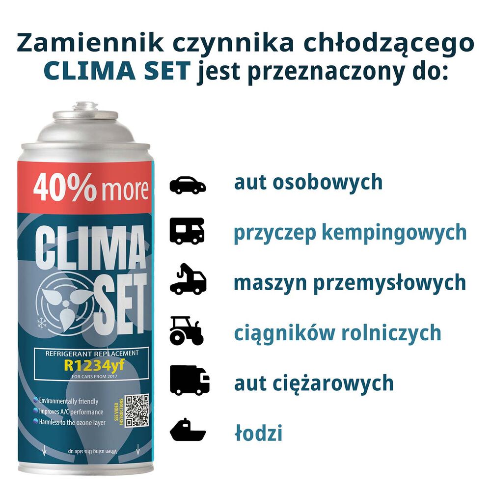 CLIMASETGaz do klimatyzacji ClimaSet R1234yf 2 x 470 g