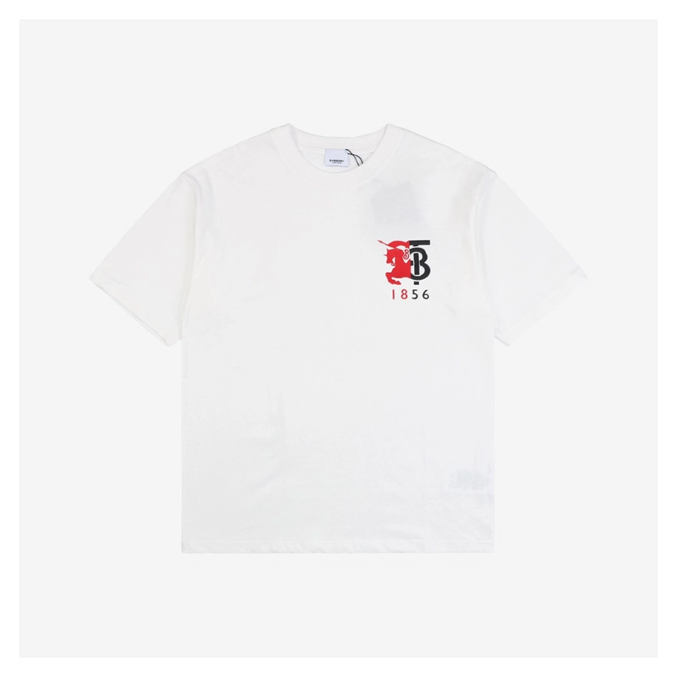 BBry Red & White Paneled Equestrian Logo Embroidered T-Shirt (Black/White)