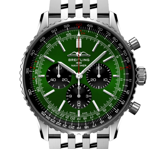 [2026 Mirror Grade]Breitling AB0137241L1A1 Navitimer B01 Green Dial