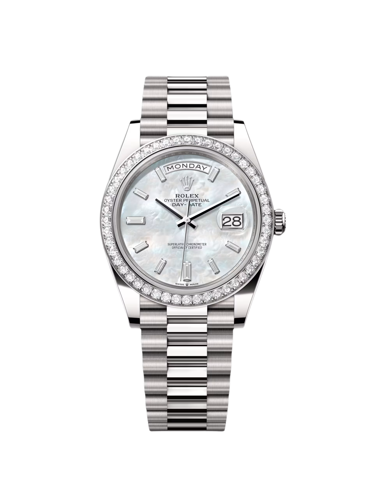 [2026 Mirror Grade]Rolex Day-Date 40mm 228349RBR-0046 White Mother-of-Pearl Dial President Bracelet