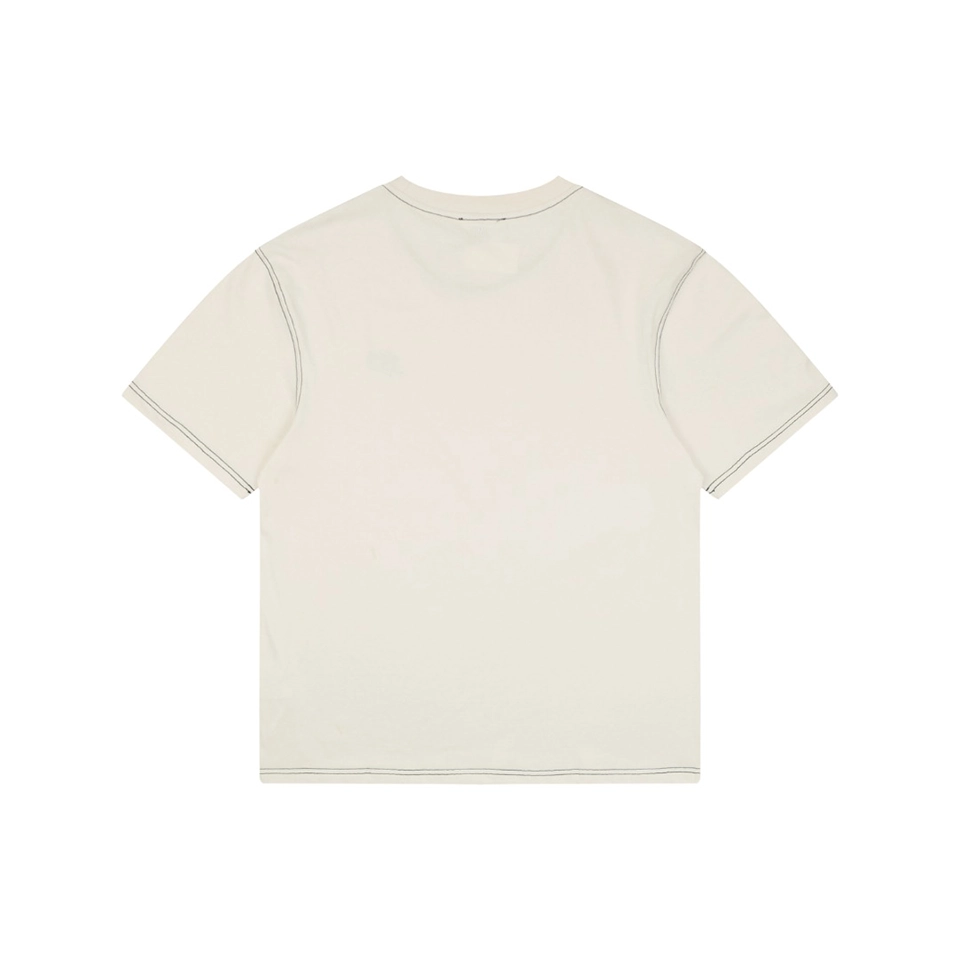 Ami Logo Embroidered Contrast Stitch T-Shirt