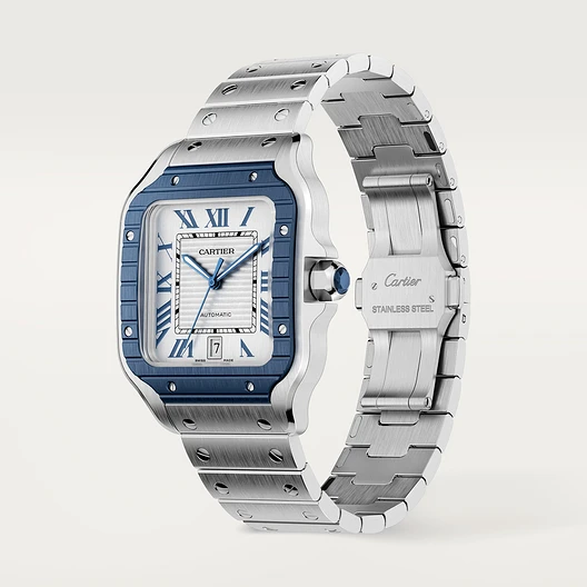 [2026 Mirror Grade]SANTOS Blue PVD Bezel 39.8mm