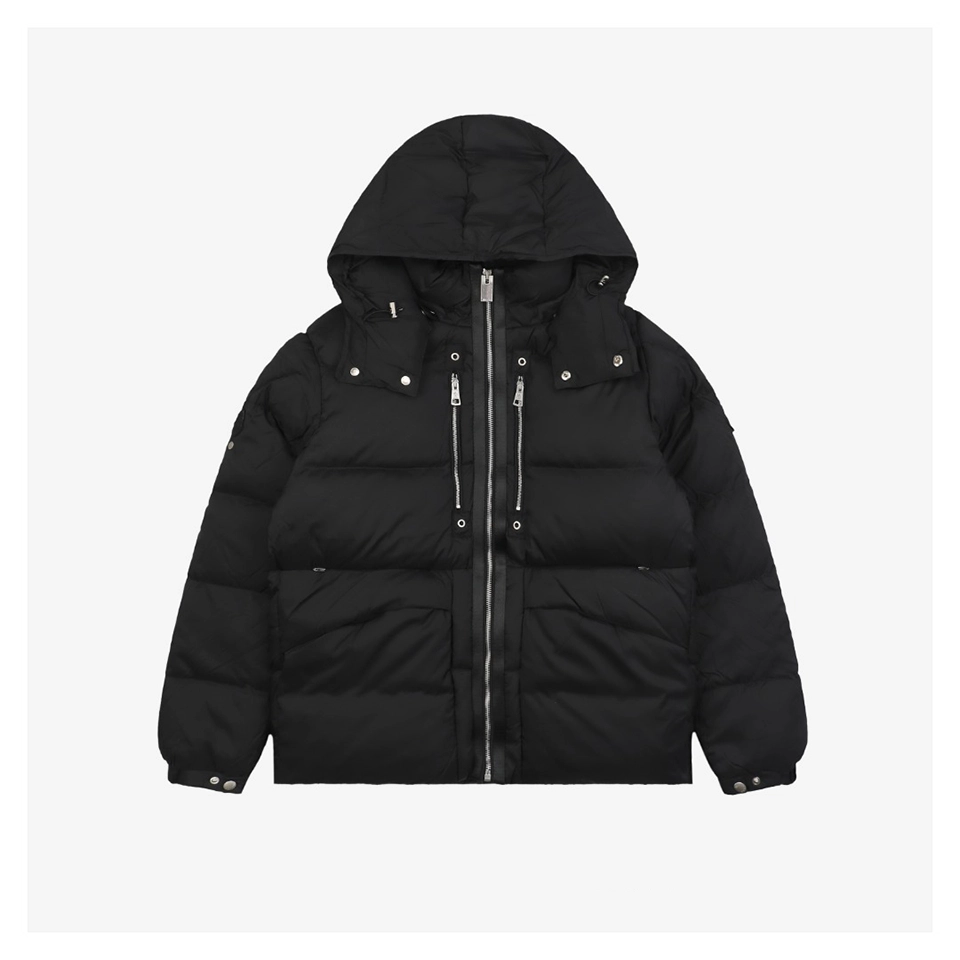 Mxxcler X 1017 ALYX 9SM Triple-Zip Hooded Down Jacket (White/Black)