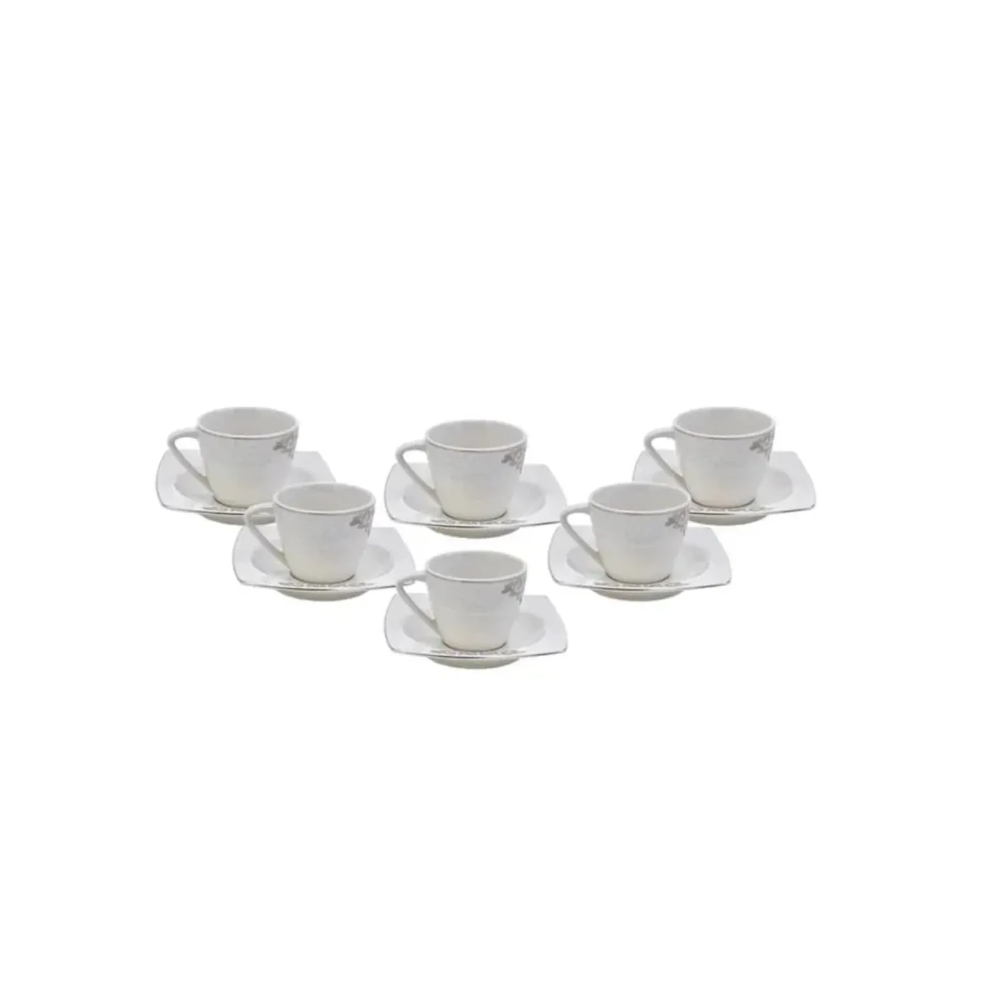 Coffret de tasses à expresso/moka Karaca Nazende en porcelaine pour 6 personnes, 12 pièces