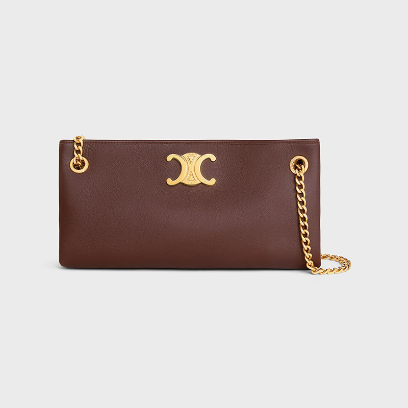 NEWSPAPER CHAIN BAG TRIOMPHE SOFT IN SUPPLE CALFSKIN
