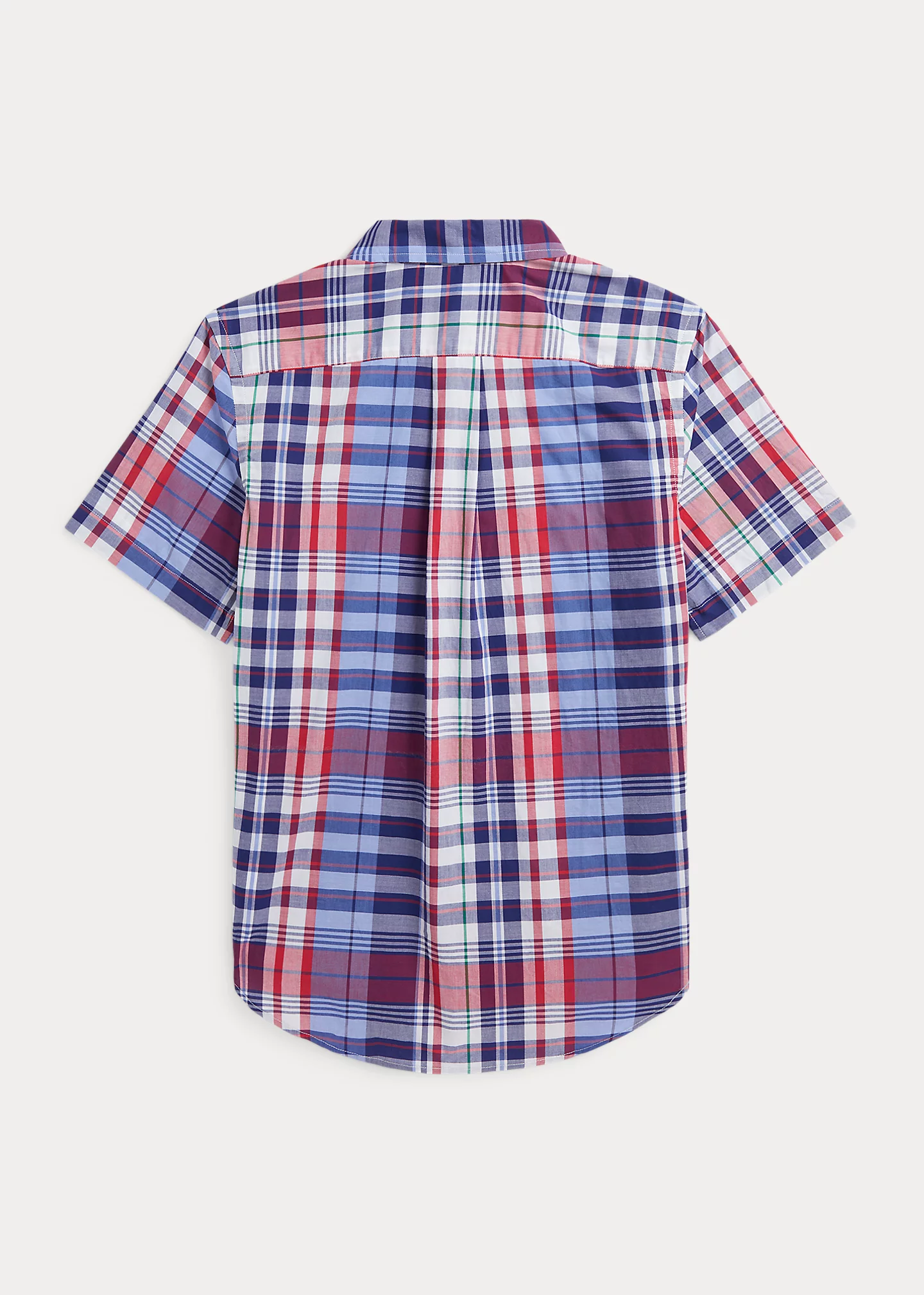 Plaid Cotton Poplin Short-Sleeve Shirt