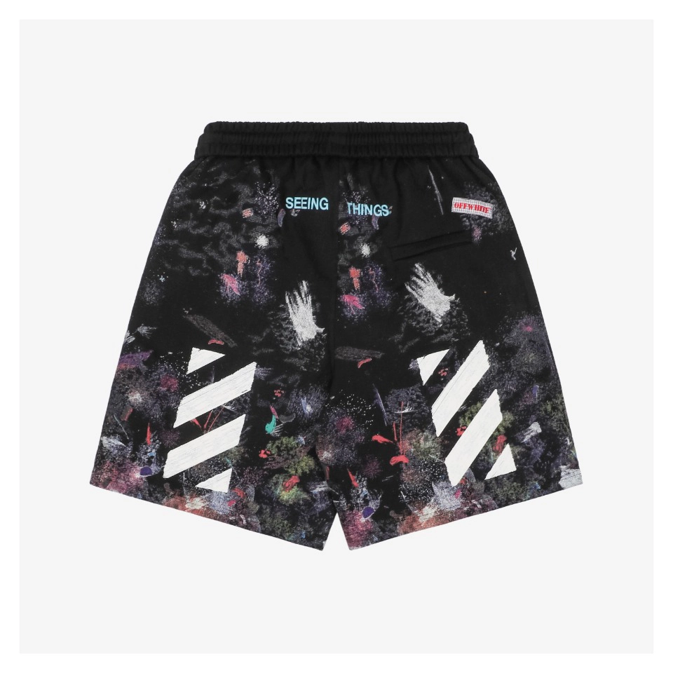 OFF WHITE Starry Firework Splatter Print Shorts
