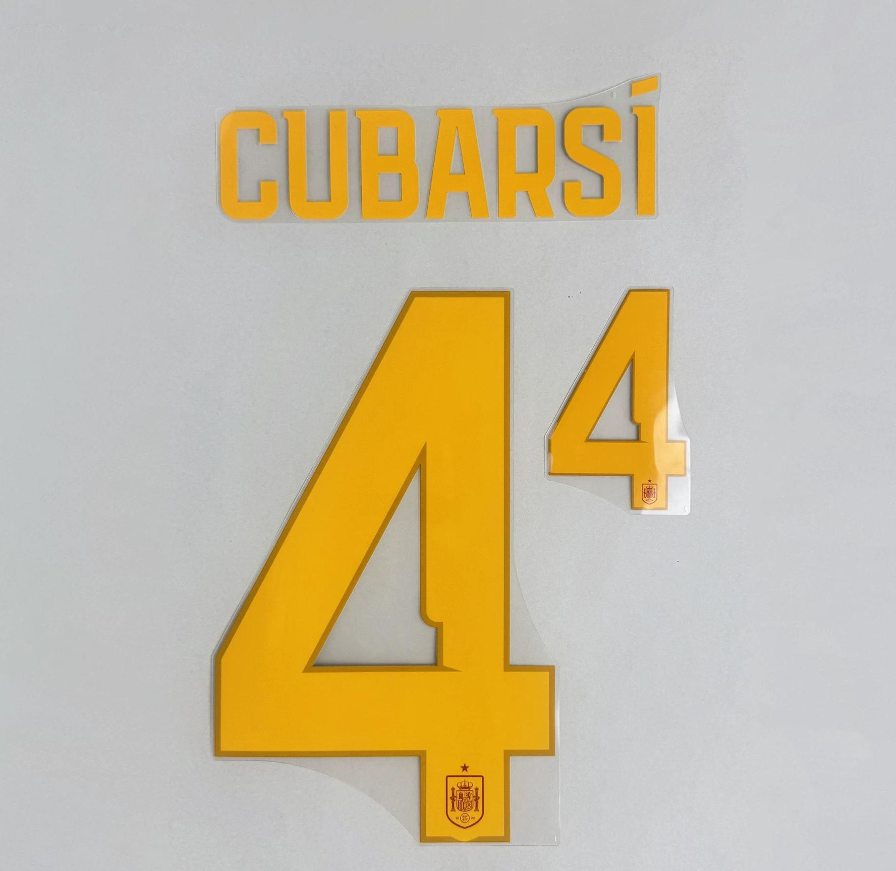 CUBARSI #4 Spain 2026 World Cup Home Football Soccer Name & Number Set