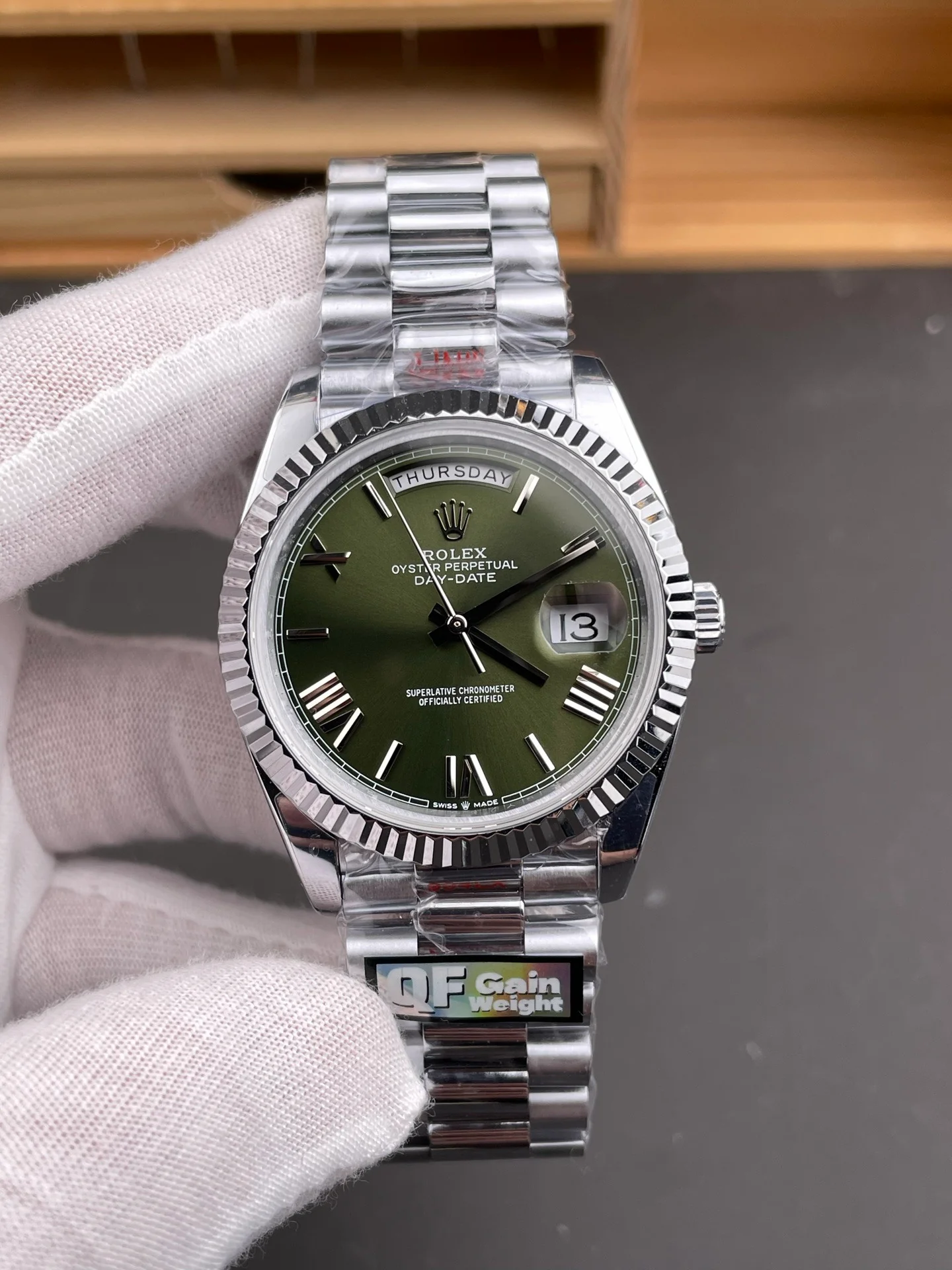 Day-Date Olive Green Roman Dial