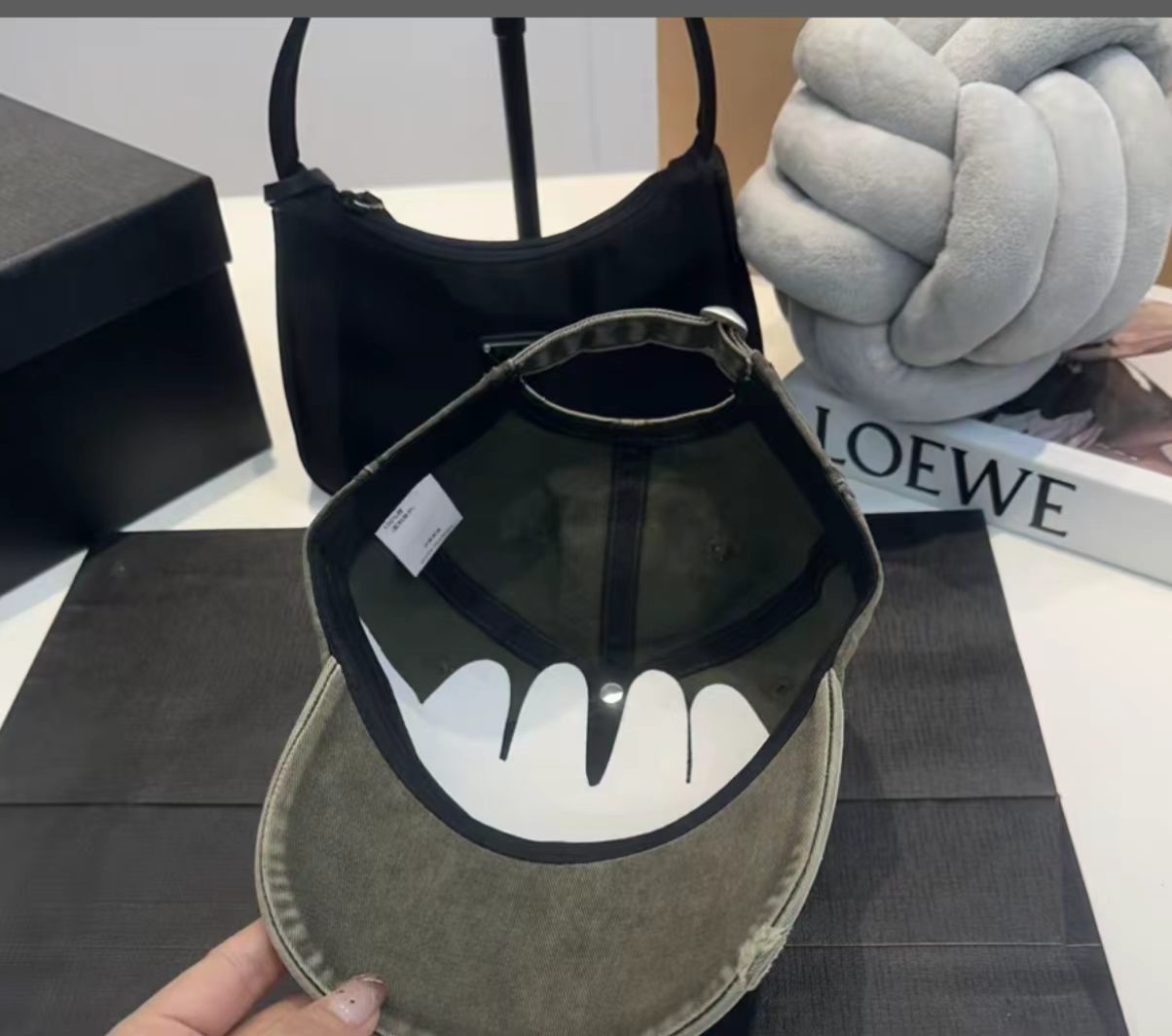 Distressed Washed Denim Baseball Cap with Cross Patch