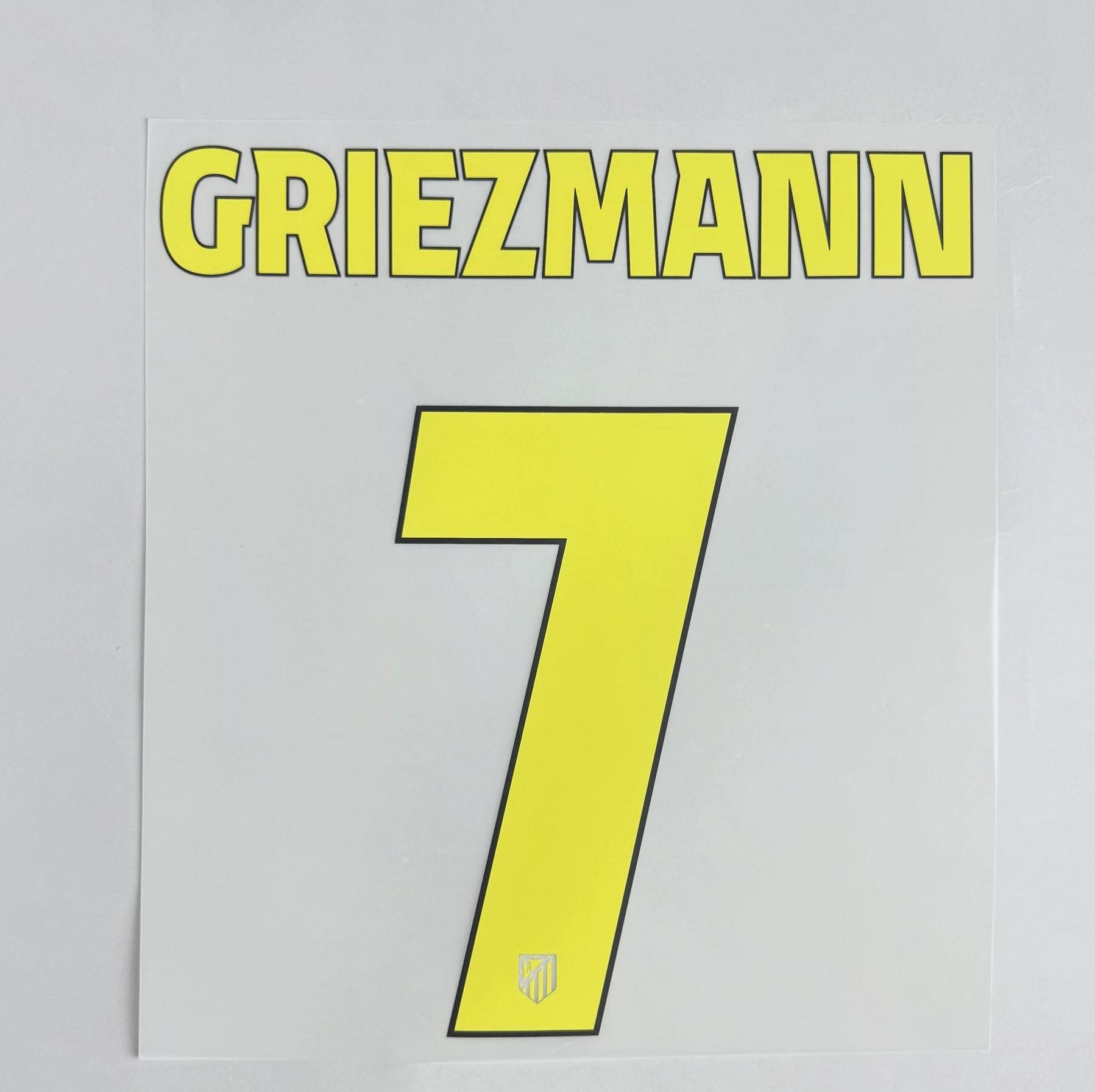 GRIEZMANN #7 Atletico Madrid 2025-26 Away UCL Football Soccer Name & Number Set