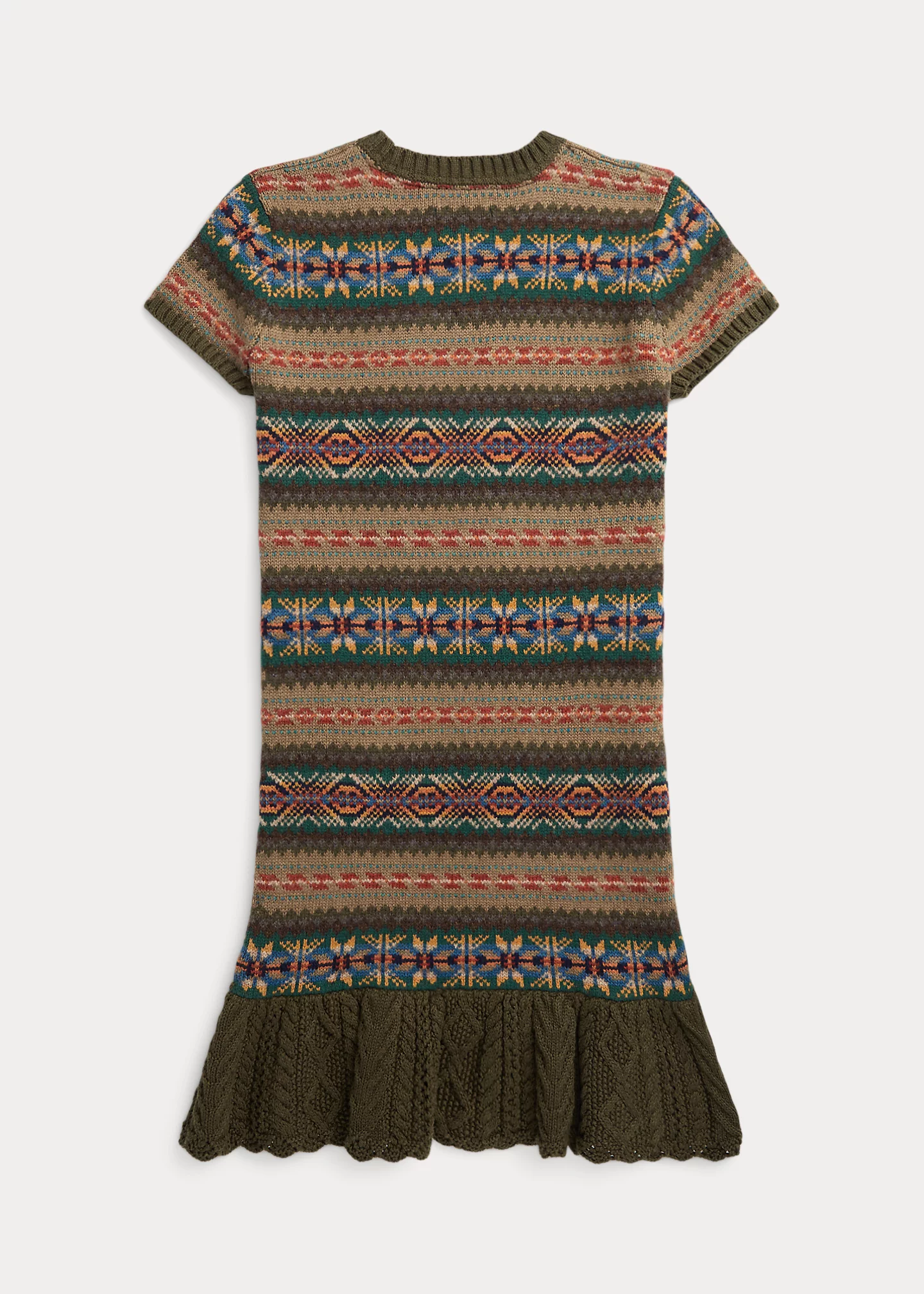 Fair Isle Cotton-Blend Sweater Dress