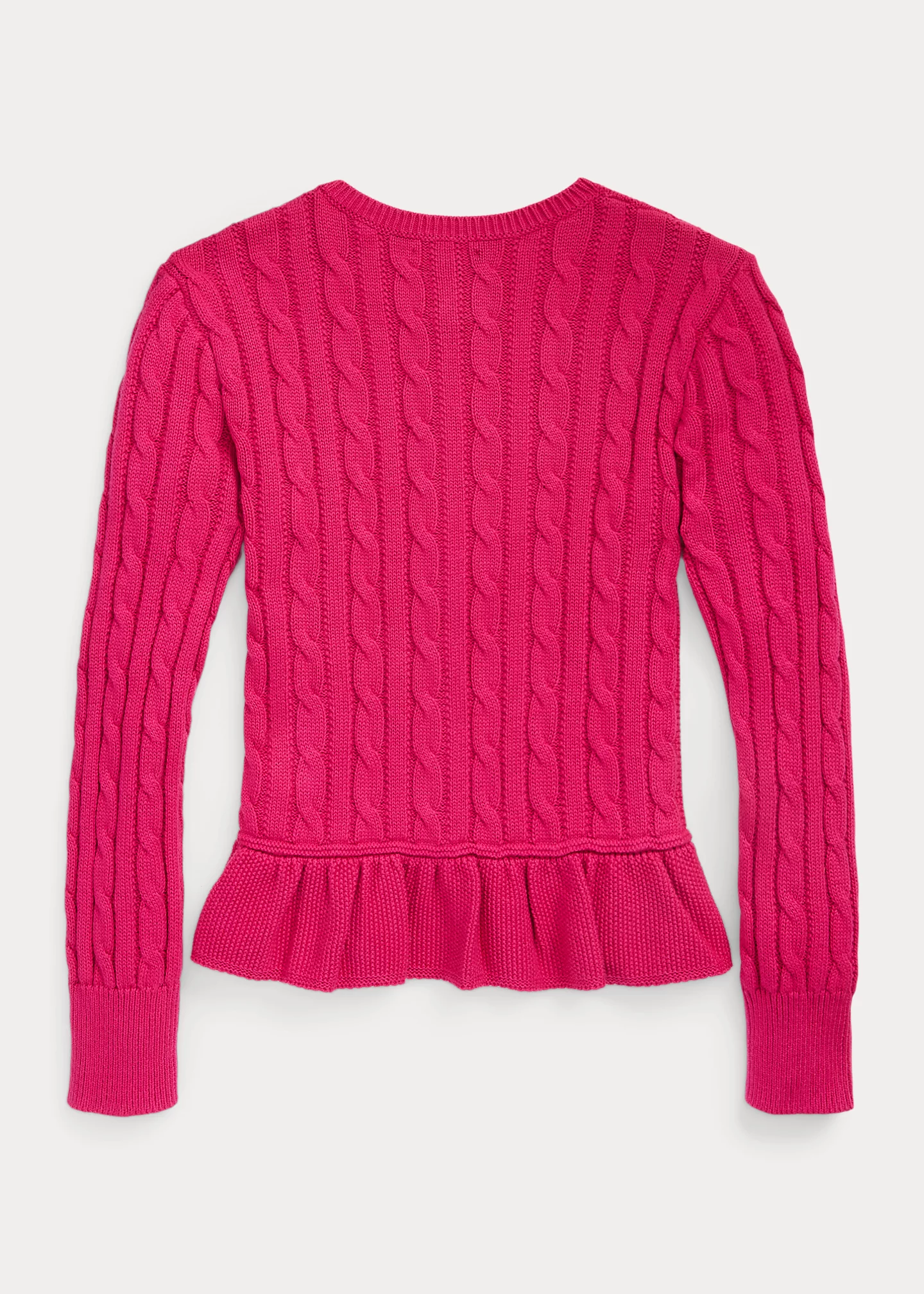 Cable-Knit Cotton Peplum Cardigan